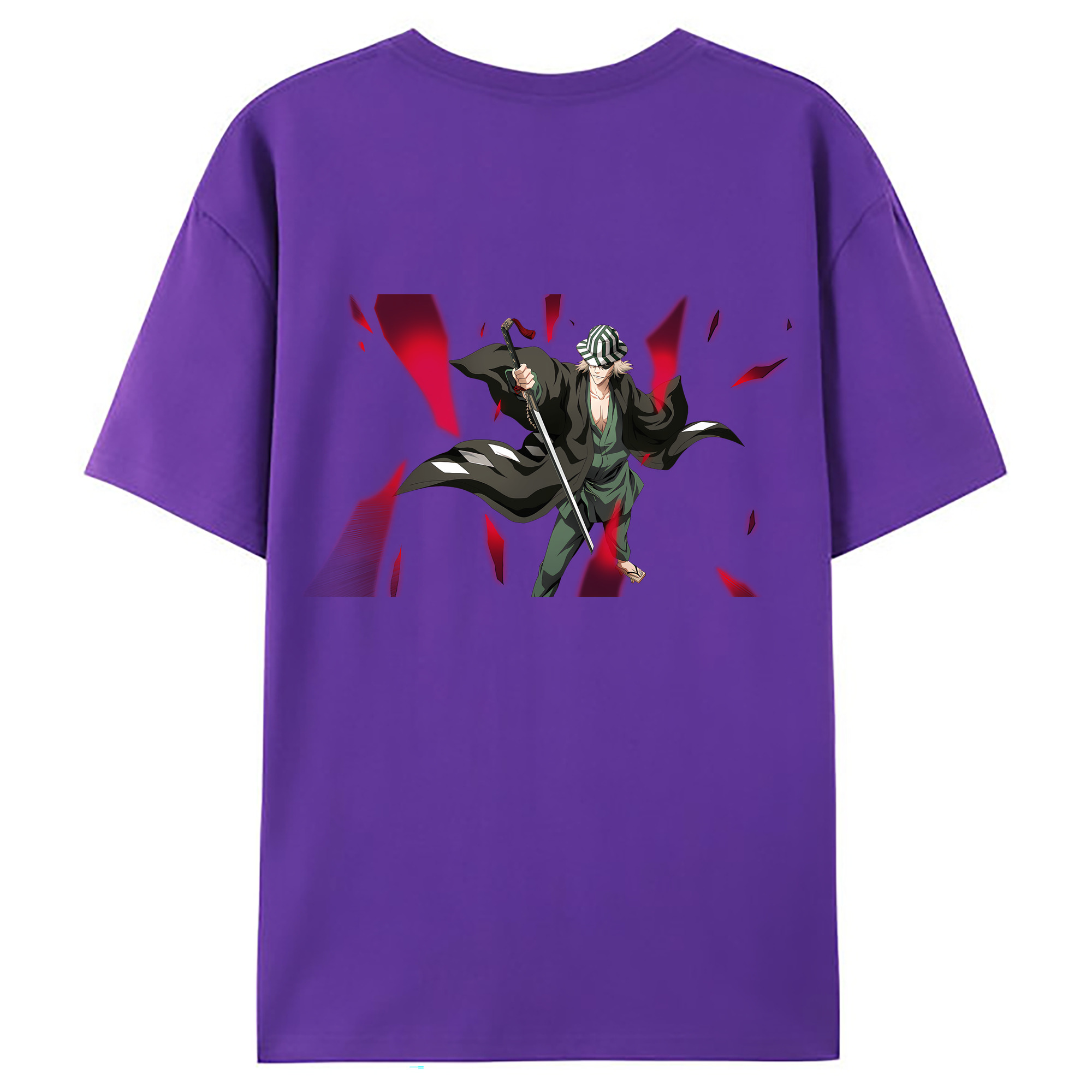 （画像用） "ブリーチ 浦原 喜助（うらはら きすけ） BLEACH Urahara Kisuke " 綿100％ メンズ半袖Tシャツ（バックプリント） 通気性