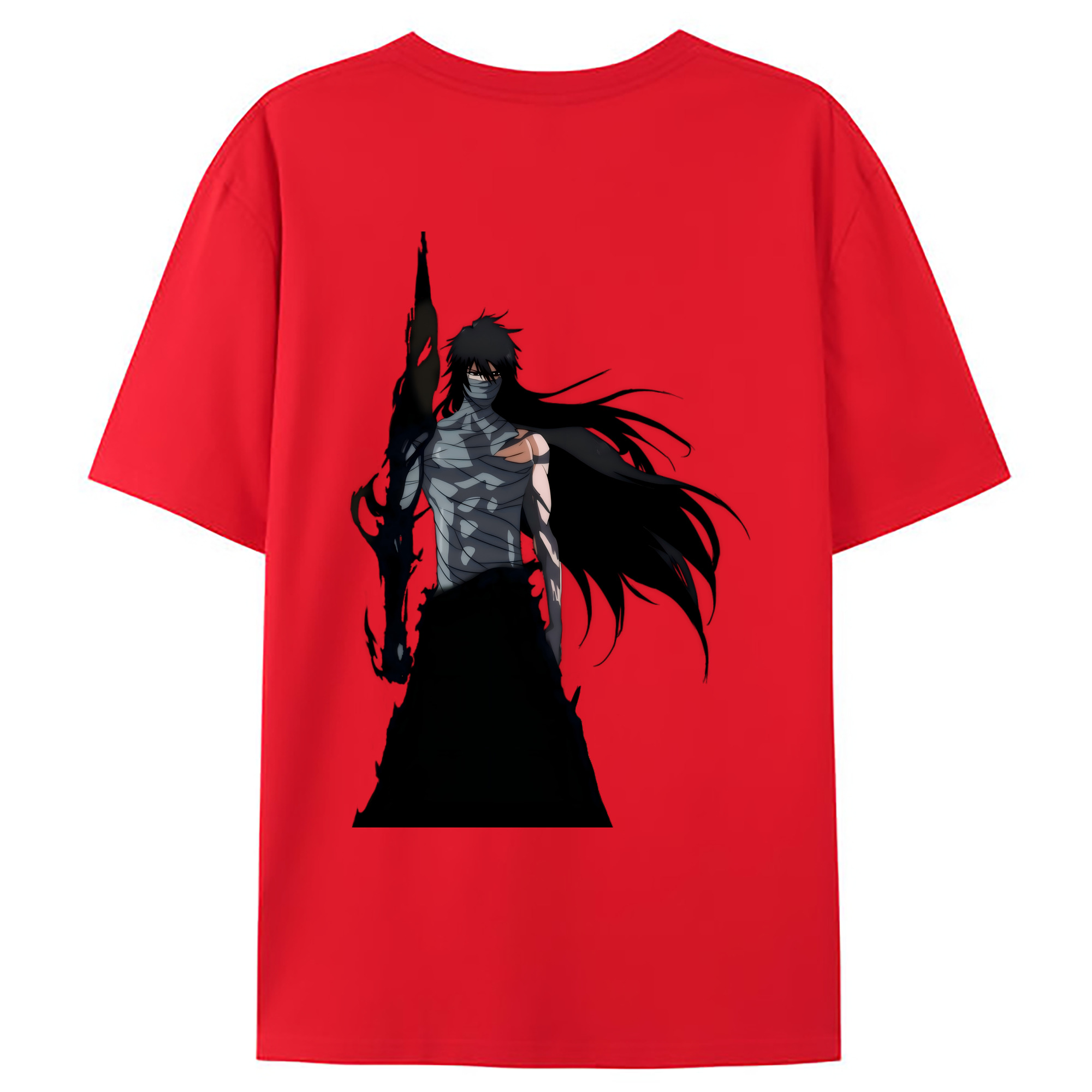 （画像用） ブリーチ 黒崎一護（くろさき いちご）BLEACH Kurosaki Ichigo 綿100％ メンズ半袖Tシャツ（バックプリント） 通気性