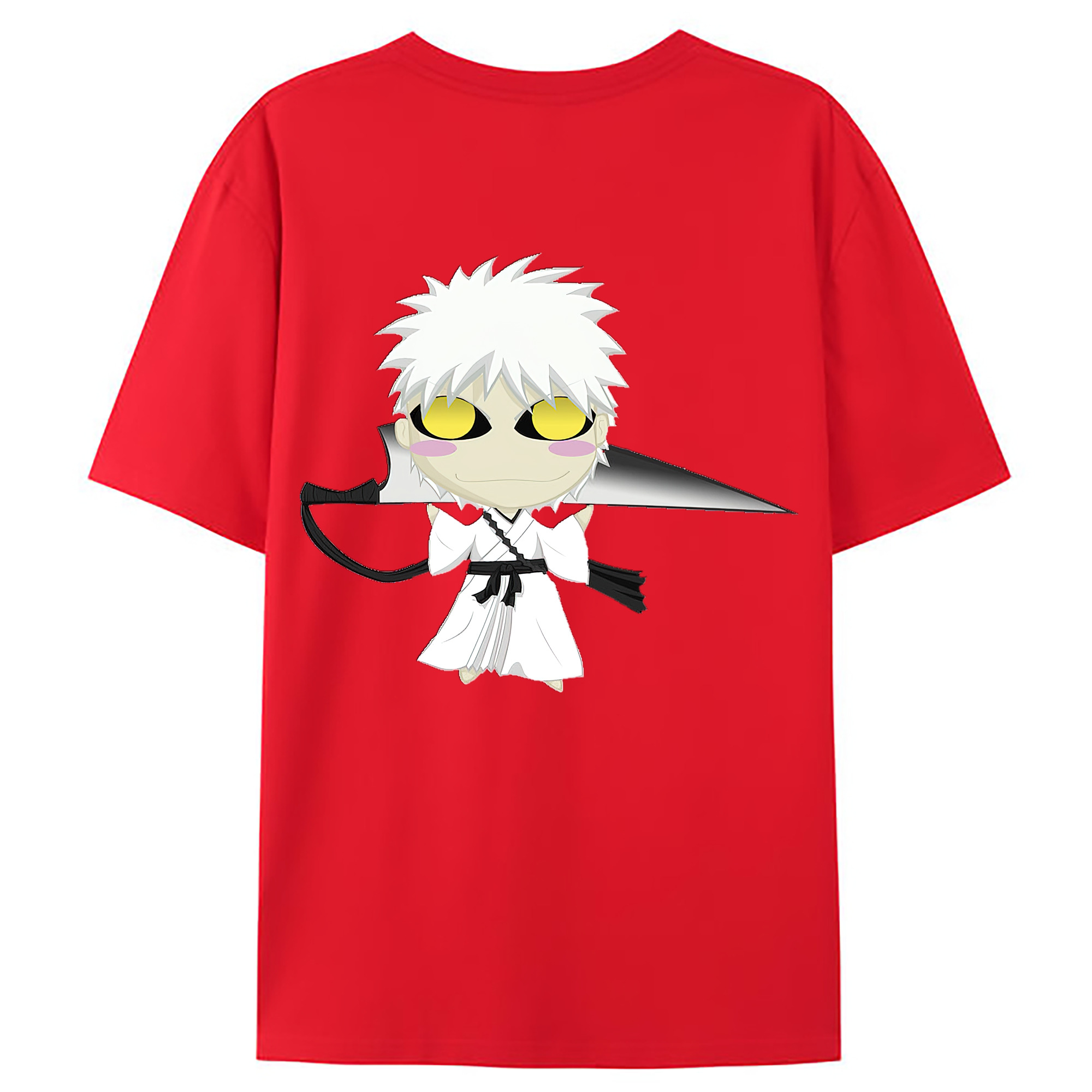 （画像用） ブリーチ 黒崎一護（くろさき いちご）BLEACH Kurosaki Ichigo 綿100％ メンズ半袖Tシャツ（バックプリント） 通気性