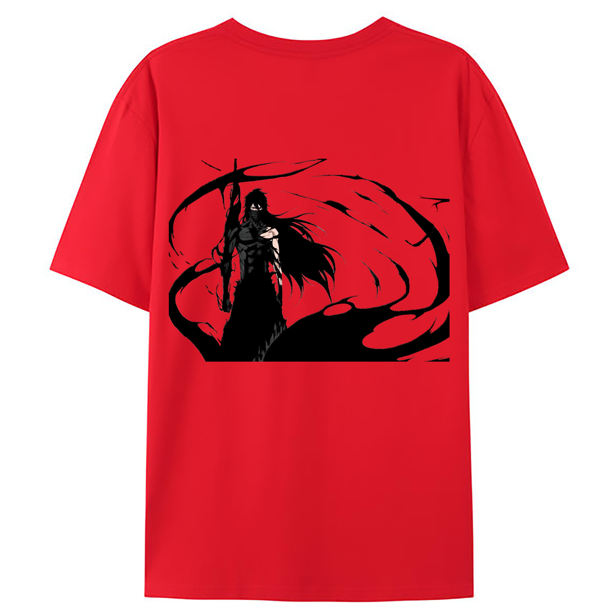 （画像用） ブリーチ 黒崎一護（くろさき いちご）BLEACH Kurosaki Ichigo 綿100％ メンズ半袖Tシャツ（バックプリント） 通気性
