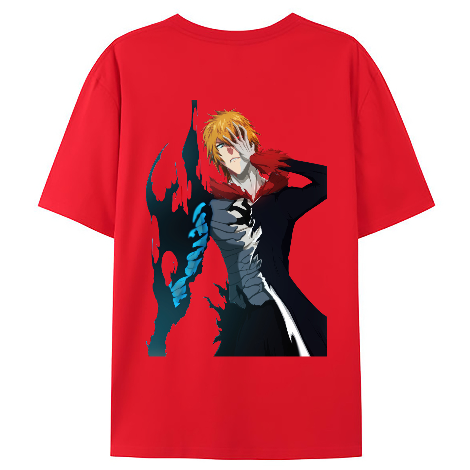 （画像用） ブリーチ 黒崎一護（くろさき いちご）BLEACH Kurosaki Ichigo 綿100％ メンズ半袖Tシャツ（バックプリント） 通気性