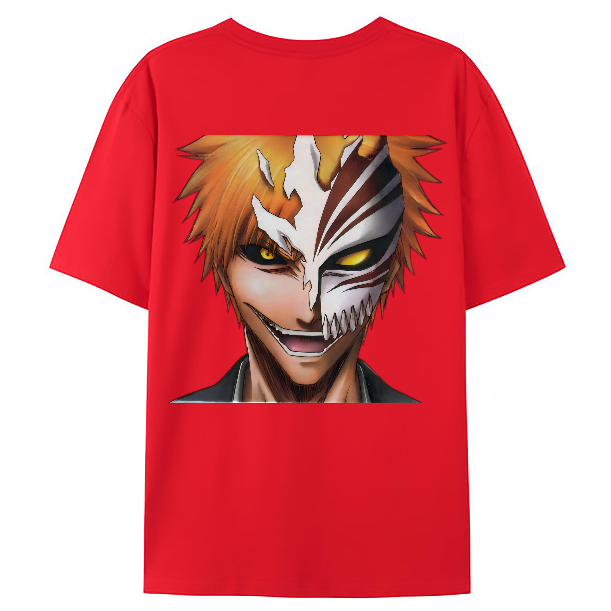 （画像用） ブリーチ 黒崎一護（くろさき いちご）BLEACH Kurosaki Ichigo 綿100％ メンズ半袖Tシャツ（バックプリント） 通気性