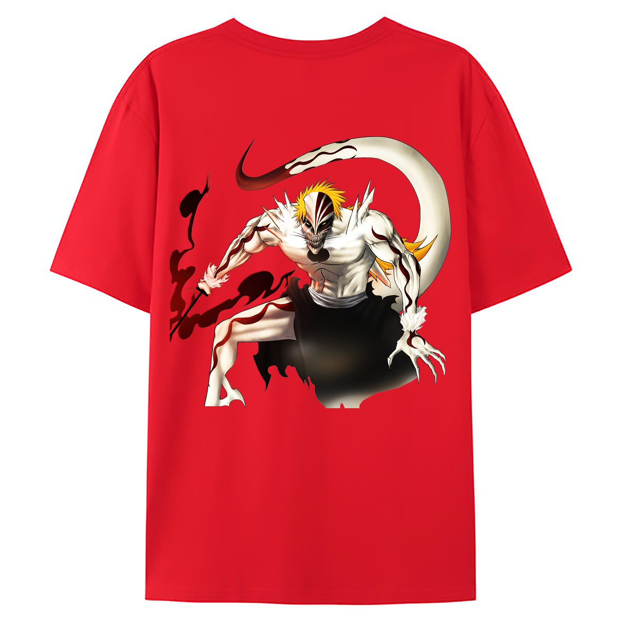 （画像用） ブリーチ 黒崎一護（くろさき いちご）BLEACH Kurosaki Ichigo 綿100％ メンズ半袖Tシャツ（バックプリント） 通気性