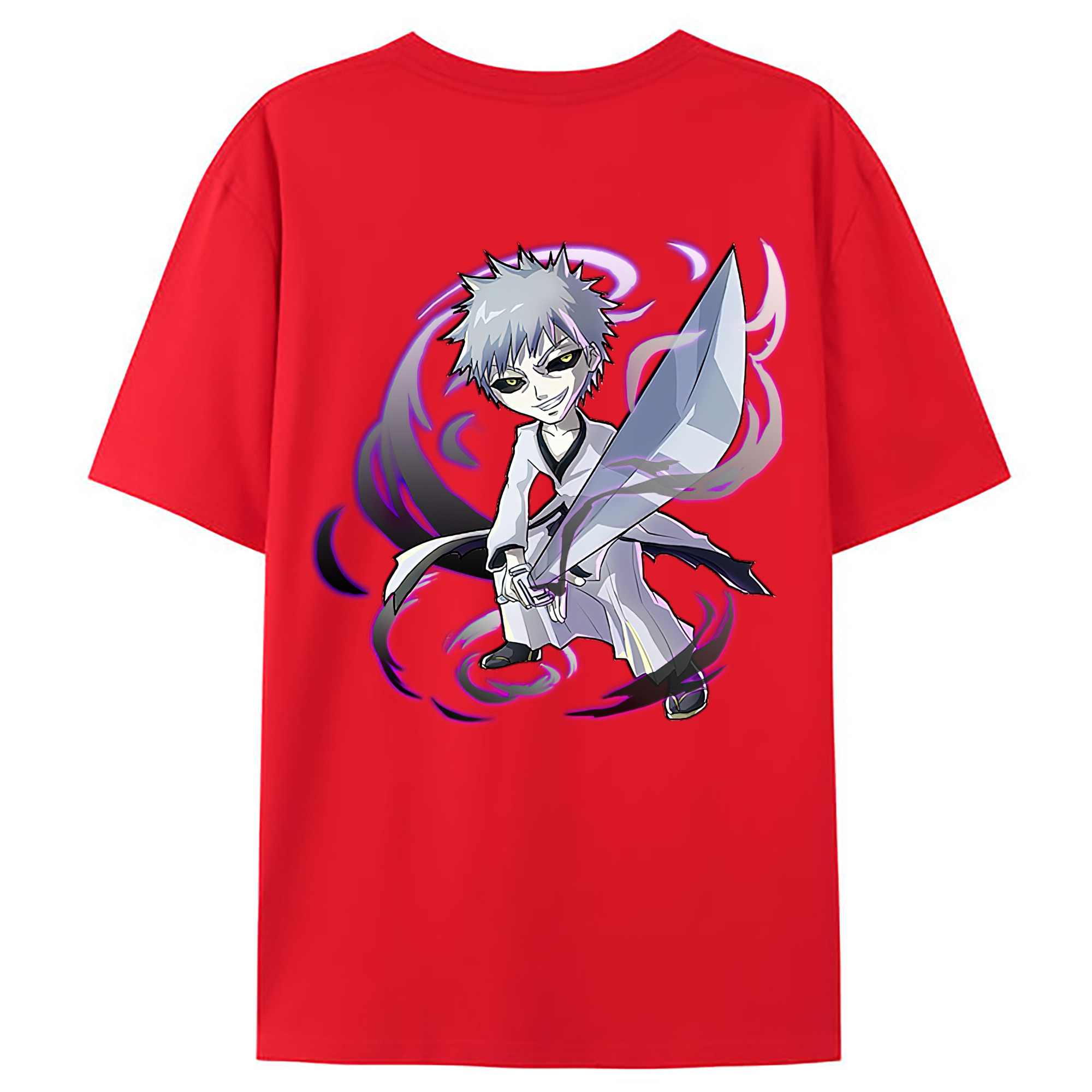 （画像用） ブリーチ 黒崎一護（くろさき いちご）BLEACH Kurosaki Ichigo 綿100％ メンズ半袖Tシャツ（バックプリント） 通気性