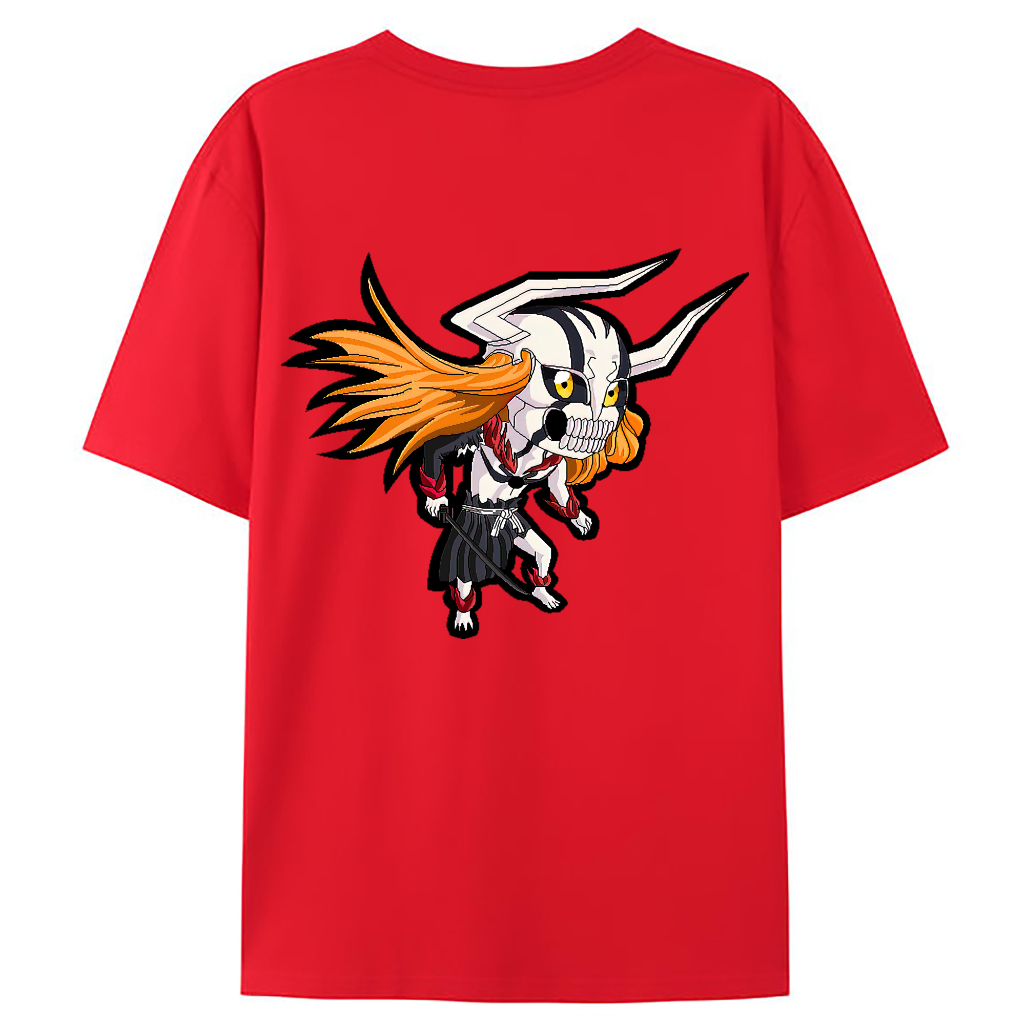 （画像用） ブリーチ 黒崎一護（くろさき いちご）BLEACH Kurosaki Ichigo 綿100％ メンズ半袖Tシャツ（バックプリント） 通気性