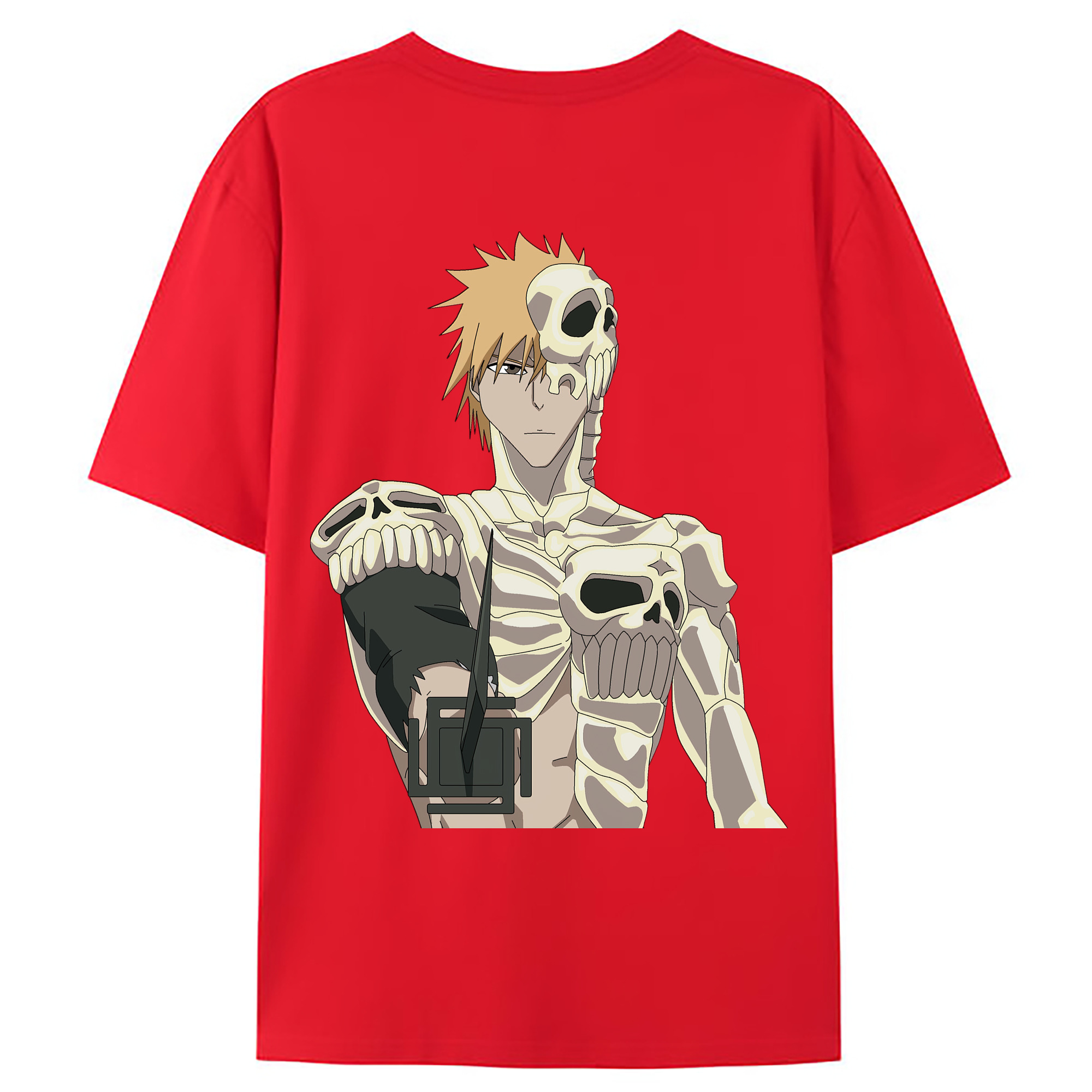 （画像用） ブリーチ 黒崎一護（くろさき いちご）BLEACH Kurosaki Ichigo 綿100％ メンズ半袖Tシャツ（バックプリント） 通気性