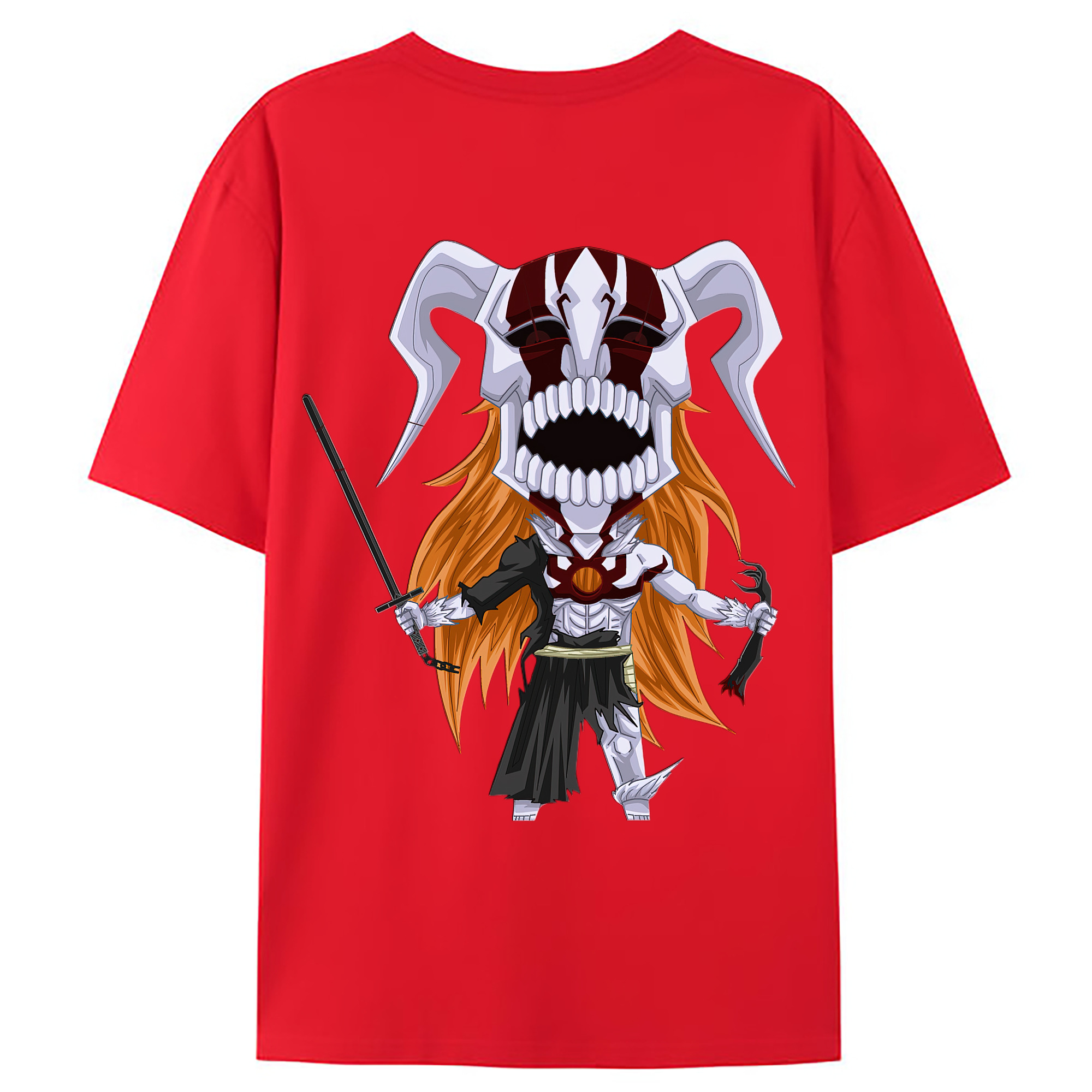 （画像用） ブリーチ 黒崎一護（くろさき いちご）BLEACH Kurosaki Ichigo 綿100％ メンズ半袖Tシャツ（バックプリント） 通気性