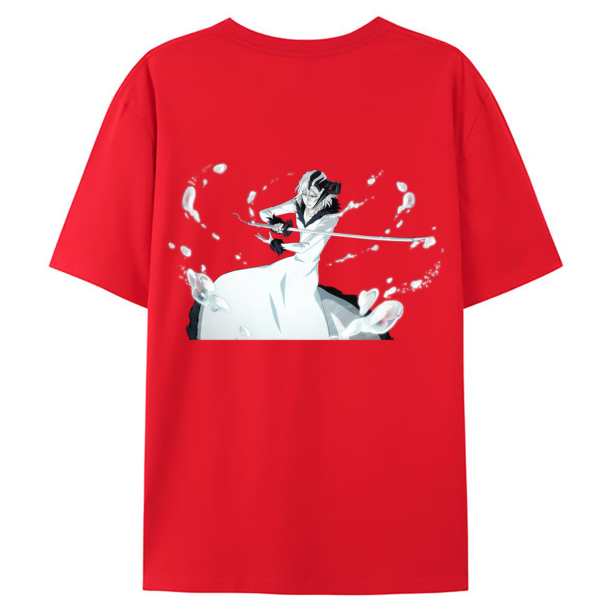 （画像用） ブリーチ 黒崎一護（くろさき いちご）BLEACH Kurosaki Ichigo 綿100％ メンズ半袖Tシャツ（バックプリント） 通気性