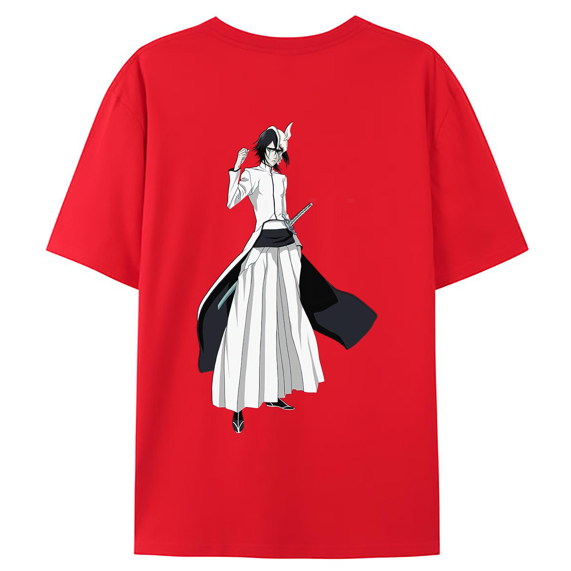 （画像用） ブリーチ ウルキオラ·シファー BLEACH Ulquiorra cifer 綿100％ メンズ半袖Tシャツ（バックプリント） 通気性