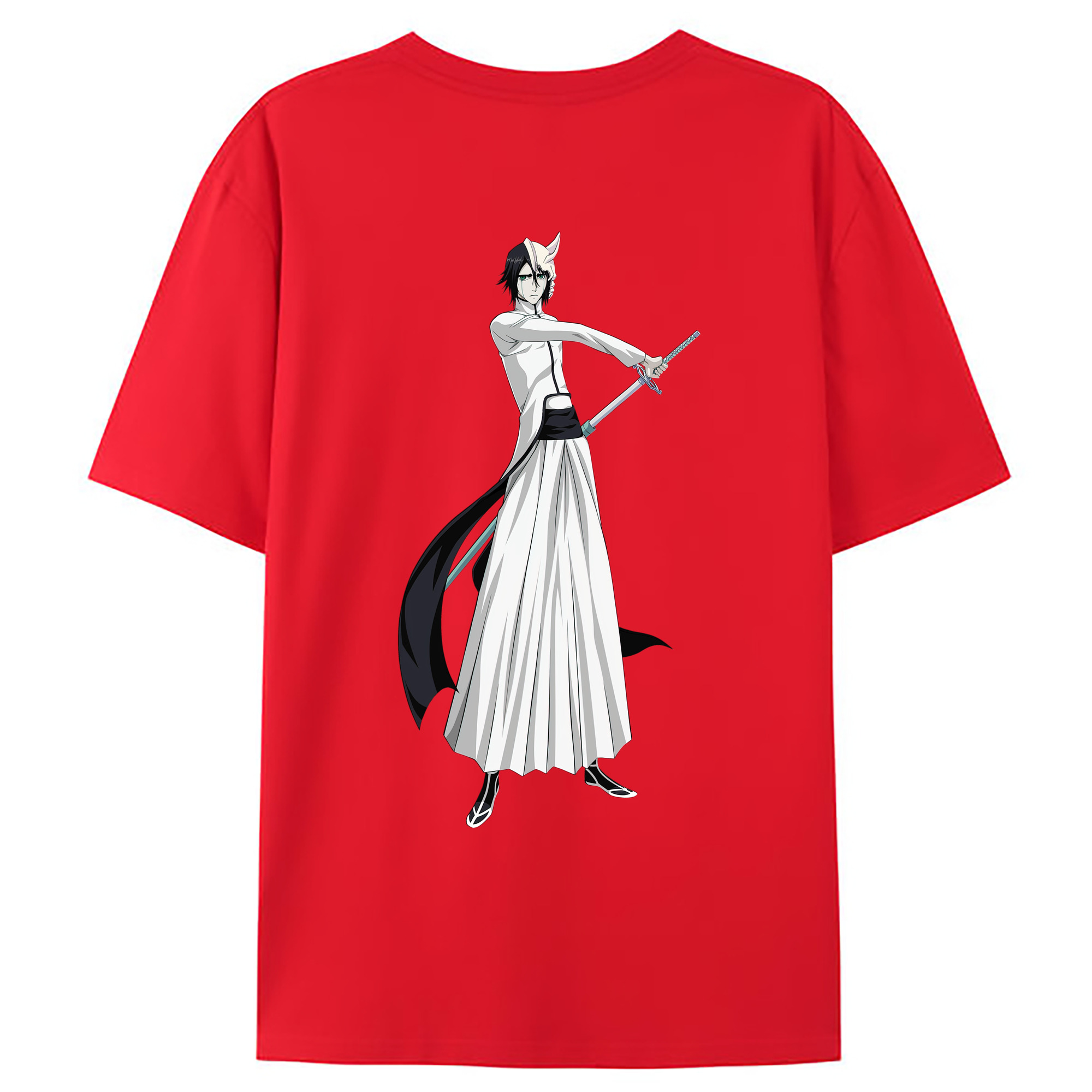（画像用） ブリーチ ウルキオラ·シファー BLEACH Ulquiorra cifer 綿100％ メンズ半袖Tシャツ（バックプリント） 通気性