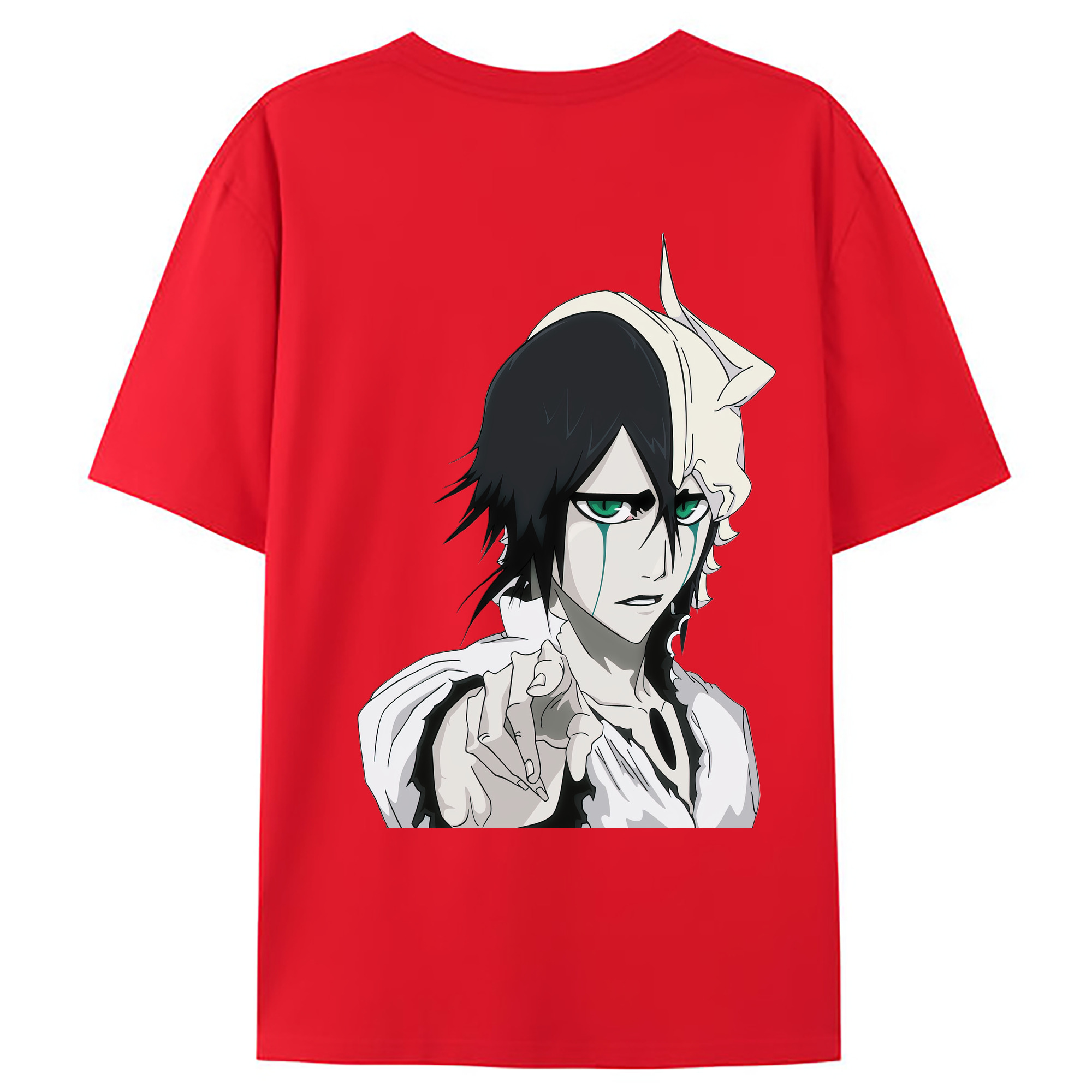（画像用） ブリーチ ウルキオラ·シファー BLEACH Ulquiorra cifer 綿100％ メンズ半袖Tシャツ（バックプリント） 通気性