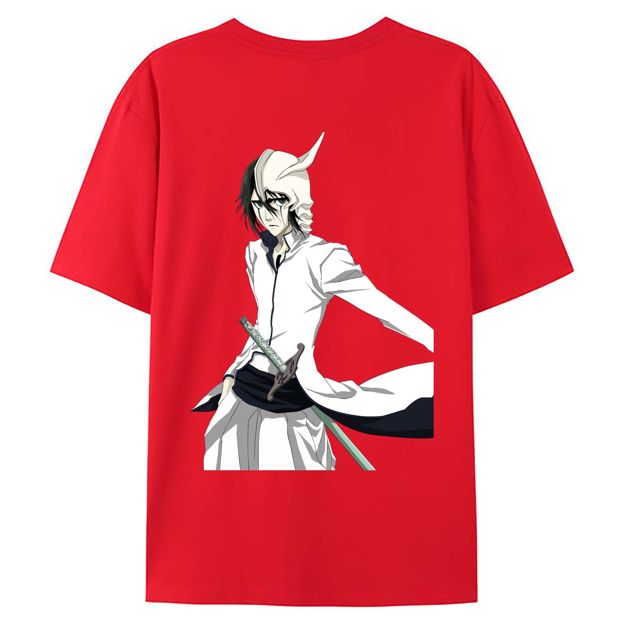 （画像用） ブリーチ ウルキオラ·シファー BLEACH Ulquiorra cifer 綿100％ メンズ半袖Tシャツ（バックプリント） 通気性