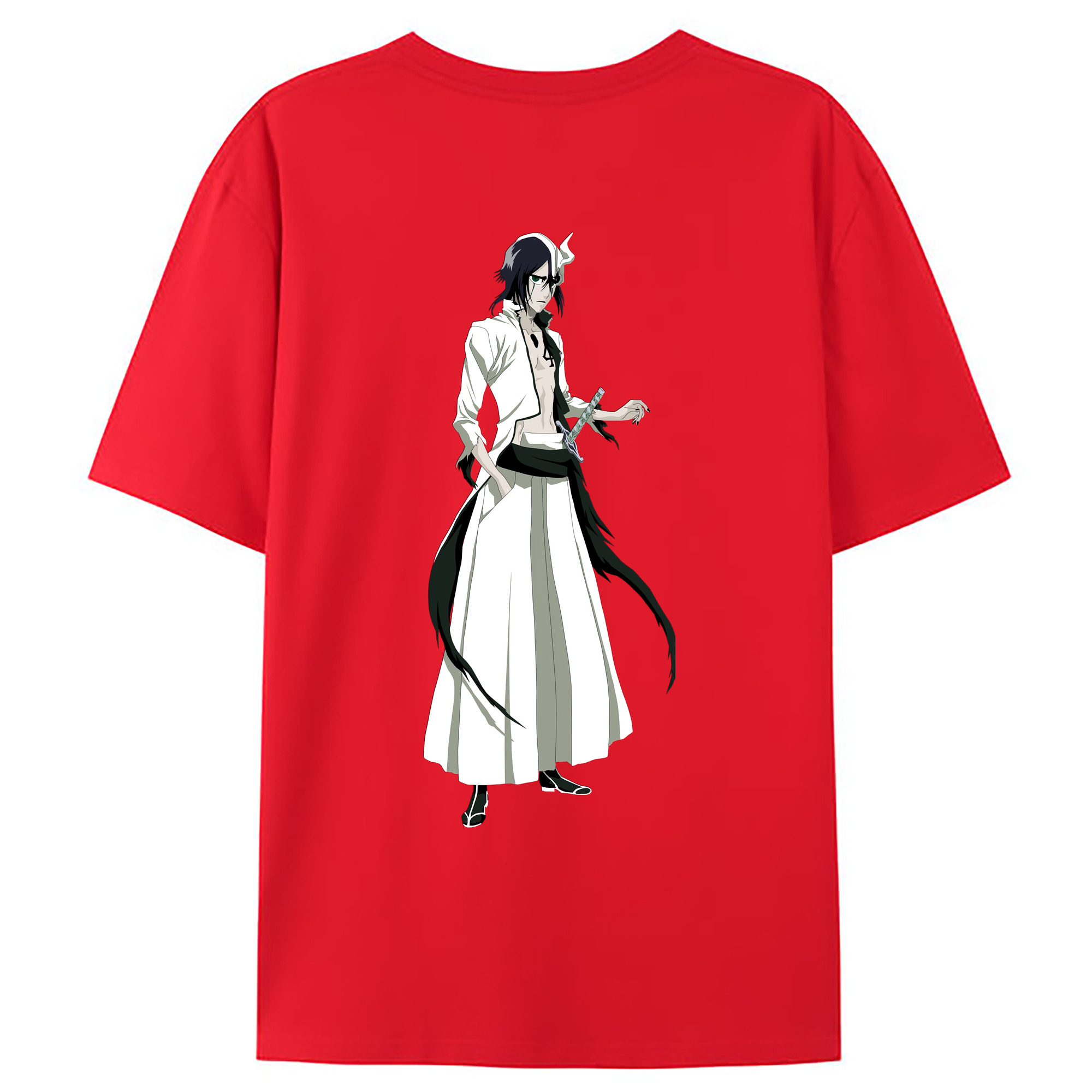 （画像用） ブリーチ ウルキオラ·シファー BLEACH Ulquiorra cifer 綿100％ メンズ半袖Tシャツ（バックプリント） 通気性
