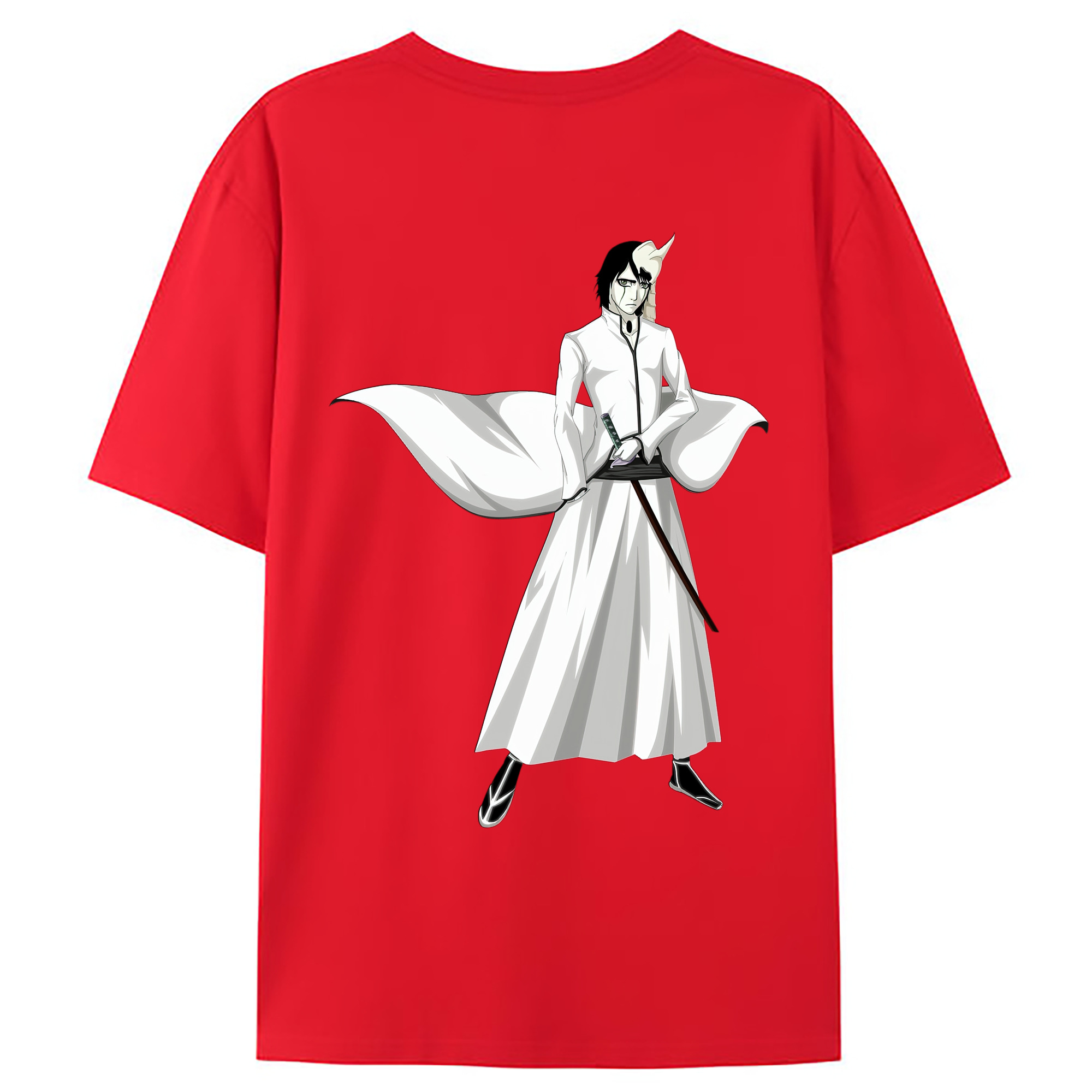 （画像用） ブリーチ ウルキオラ·シファー BLEACH Ulquiorra cifer 綿100％ メンズ半袖Tシャツ（バックプリント） 通気性