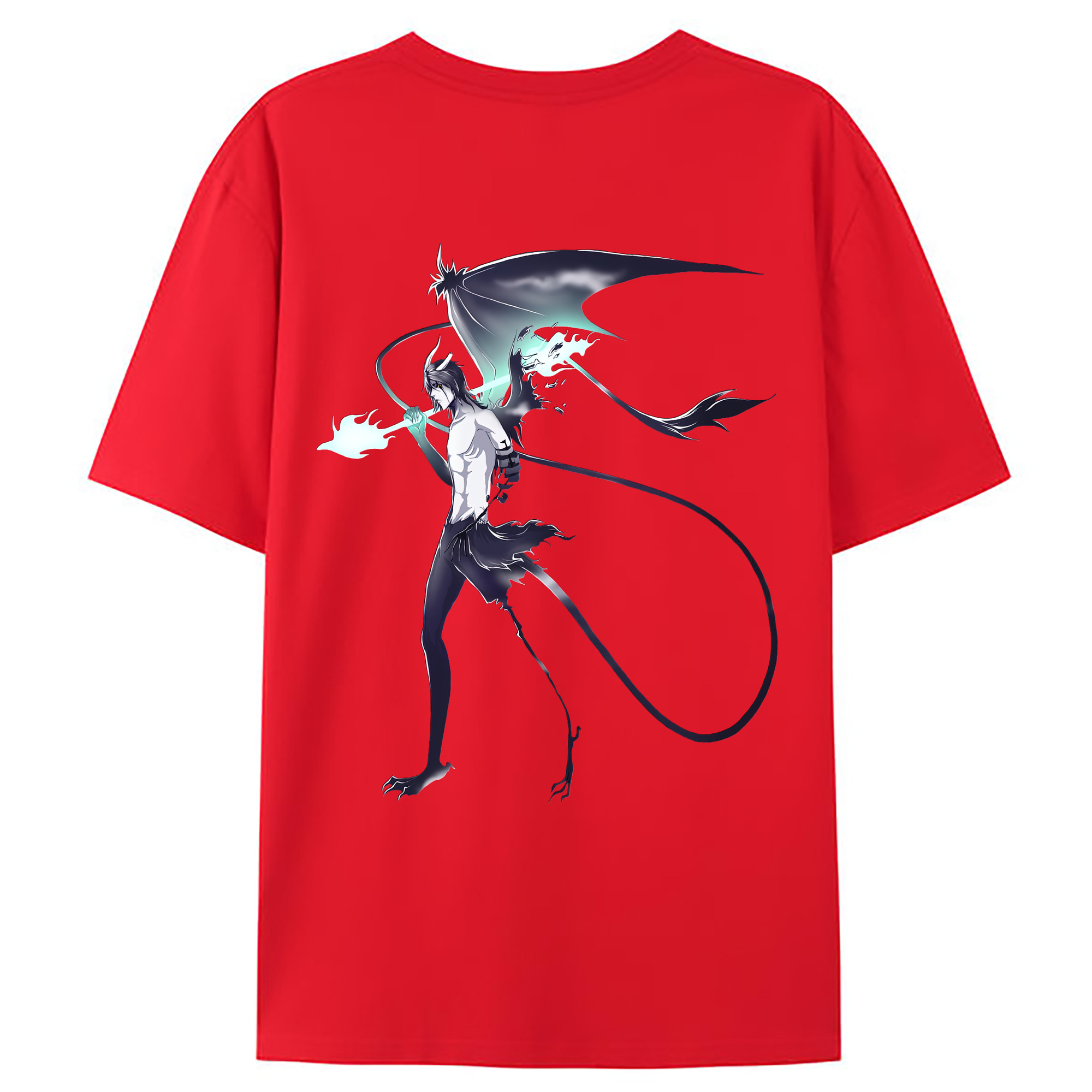 （画像用） ブリーチ ウルキオラ·シファー BLEACH Ulquiorra cifer 綿100％ メンズ半袖Tシャツ（バックプリント） 通気性