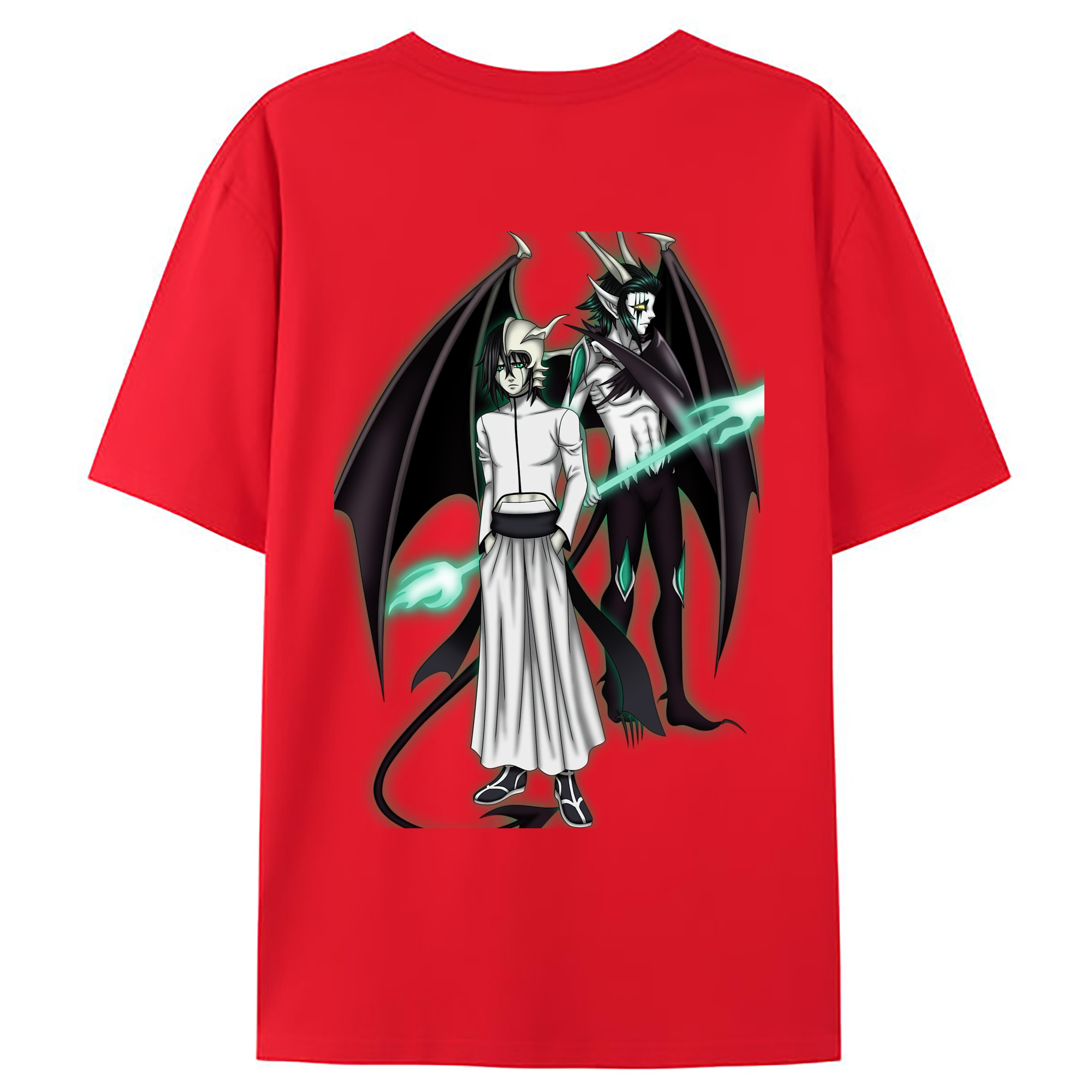 （画像用） ブリーチ ウルキオラ·シファー BLEACH Ulquiorra cifer 綿100％ メンズ半袖Tシャツ（バックプリント） 通気性