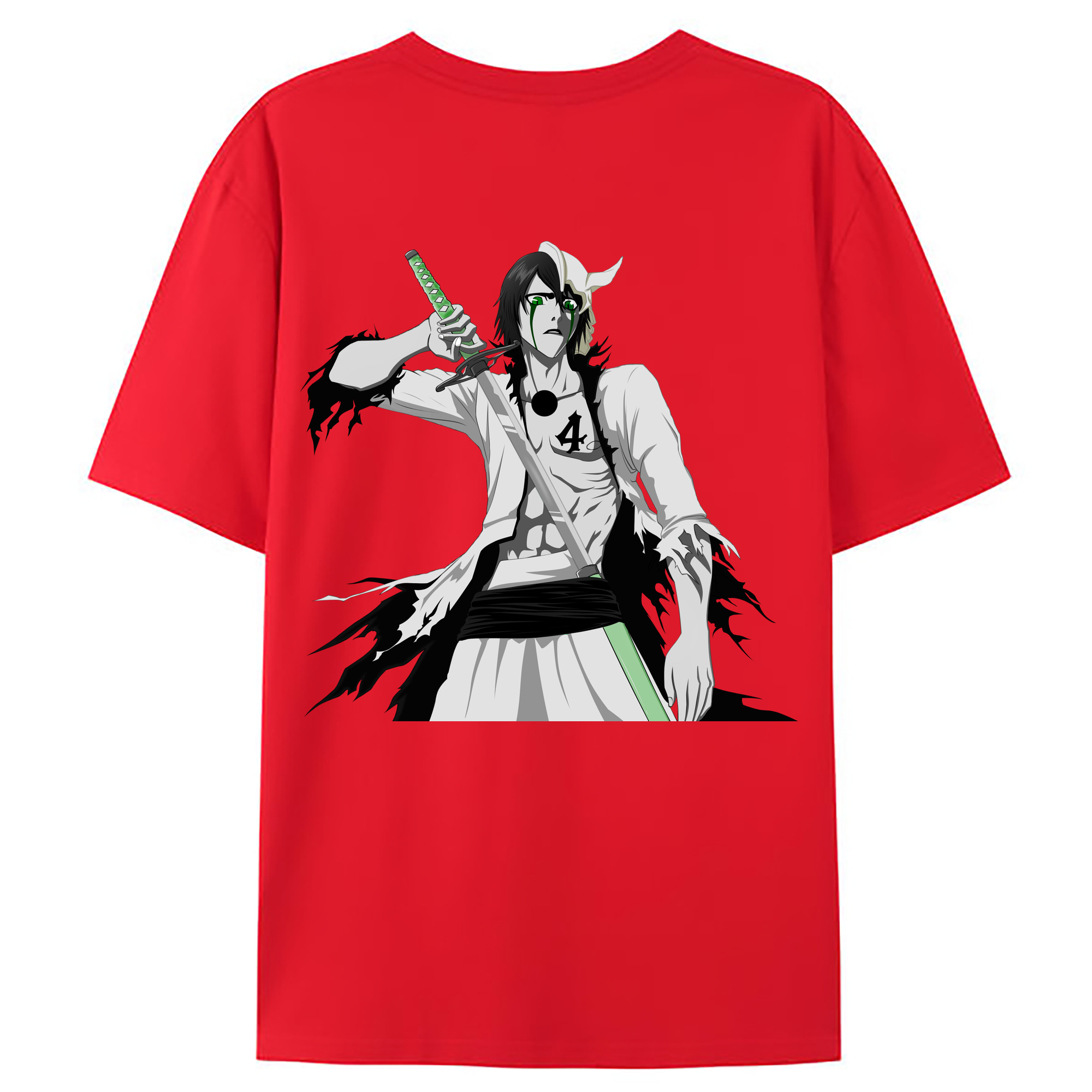 （画像用） ブリーチ ウルキオラ·シファー BLEACH Ulquiorra cifer 綿100％ メンズ半袖Tシャツ（バックプリント） 通気性