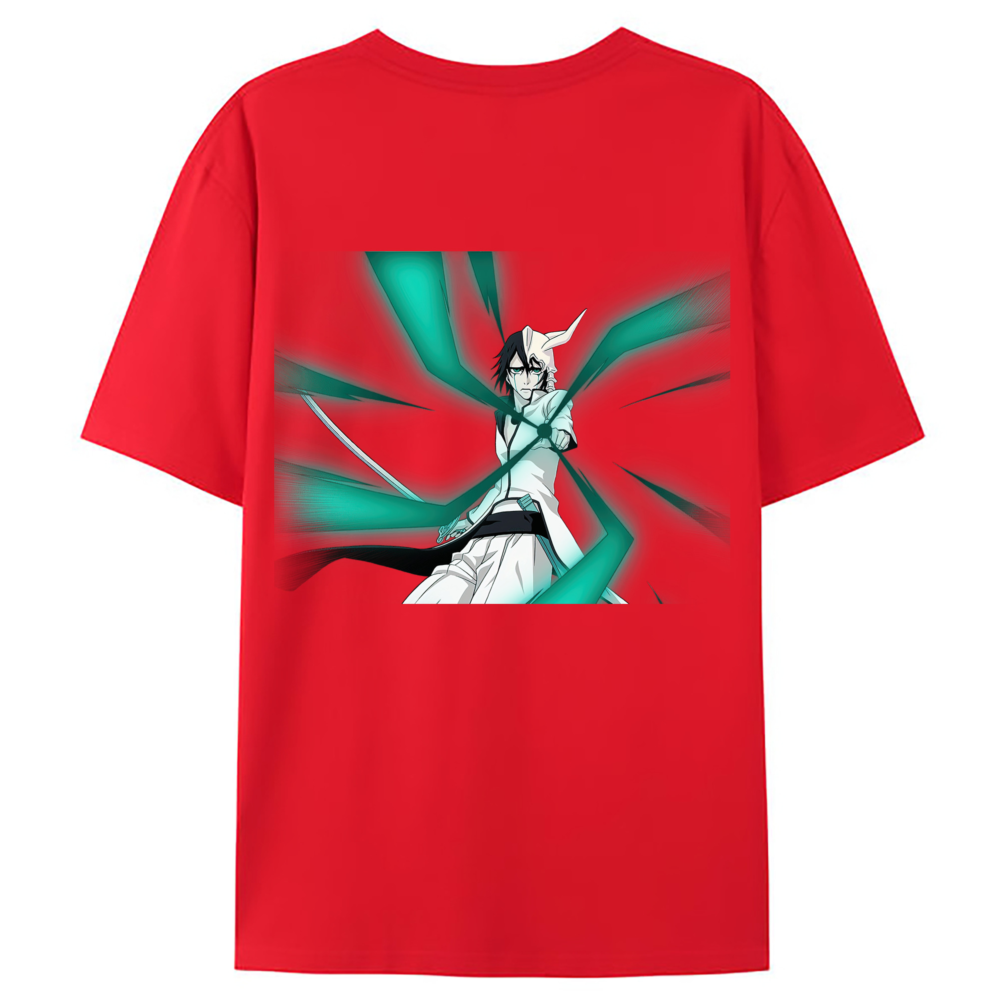 （画像用） ブリーチ ウルキオラ·シファー BLEACH Ulquiorra cifer 綿100％ メンズ半袖Tシャツ（バックプリント） 通気性