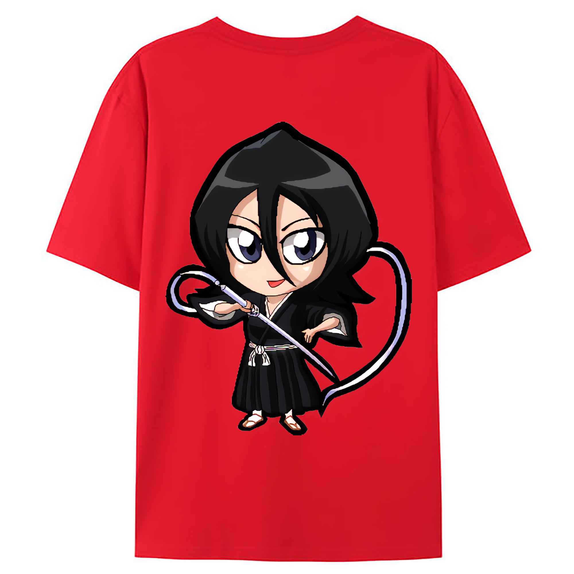 （画像用） ブリーチ 朽木ルキア BLEACH Kuchiki Rukia 綿100％ メンズ半袖Tシャツ（バックプリント） 通気性