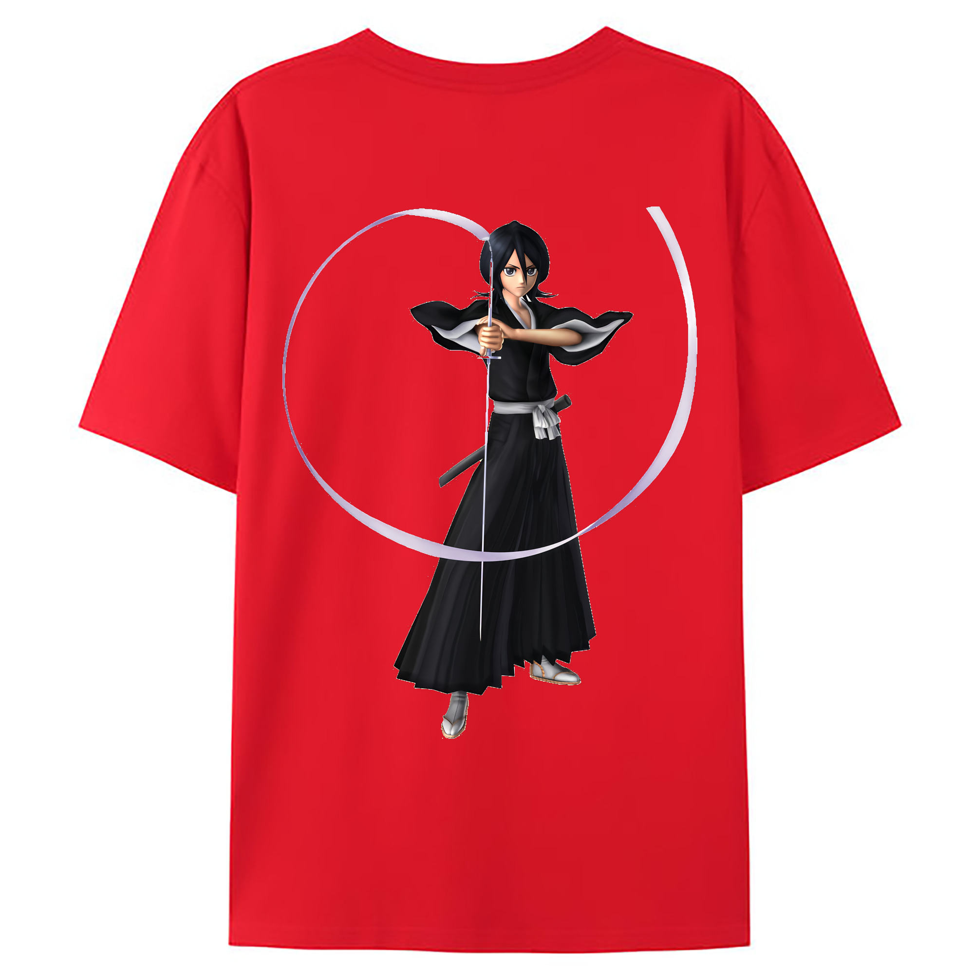 （画像用） ブリーチ 朽木ルキア BLEACH Kuchiki Rukia 綿100％ メンズ半袖Tシャツ（バックプリント） 通気性