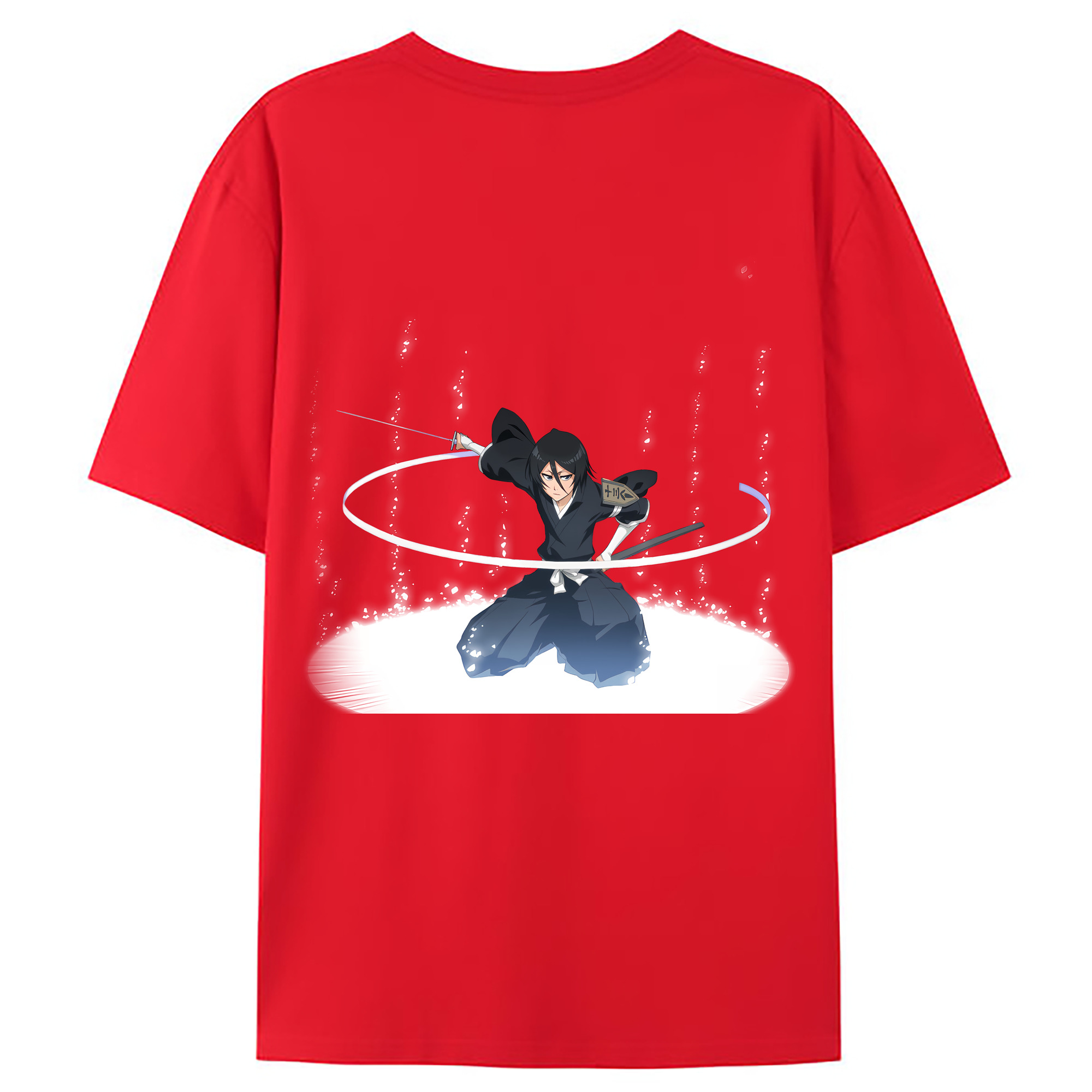 （画像用） ブリーチ 朽木ルキア BLEACH Kuchiki Rukia 綿100％ メンズ半袖Tシャツ（バックプリント） 通気性