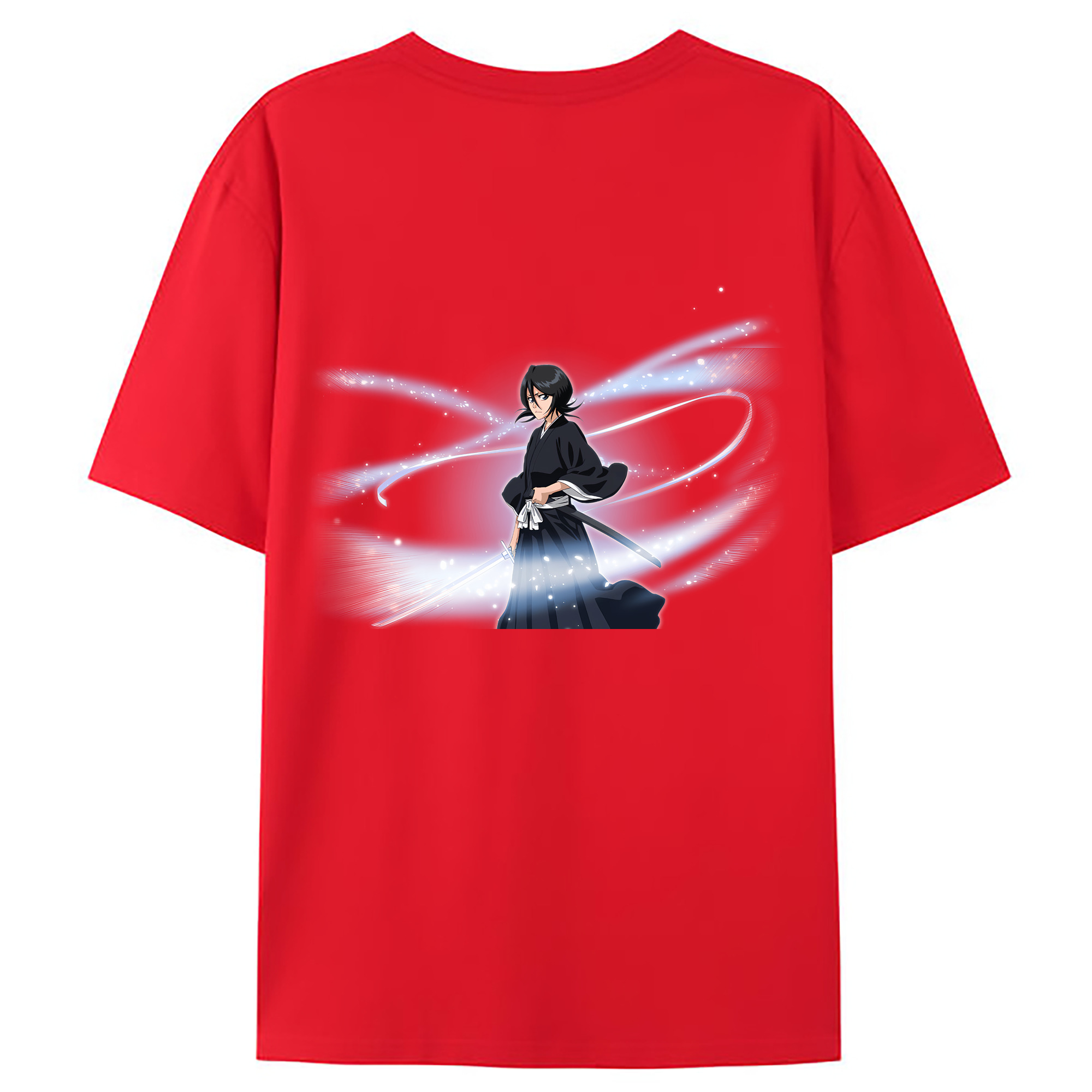（画像用） ブリーチ 朽木ルキア BLEACH Kuchiki Rukia 綿100％ メンズ半袖Tシャツ（バックプリント） 通気性