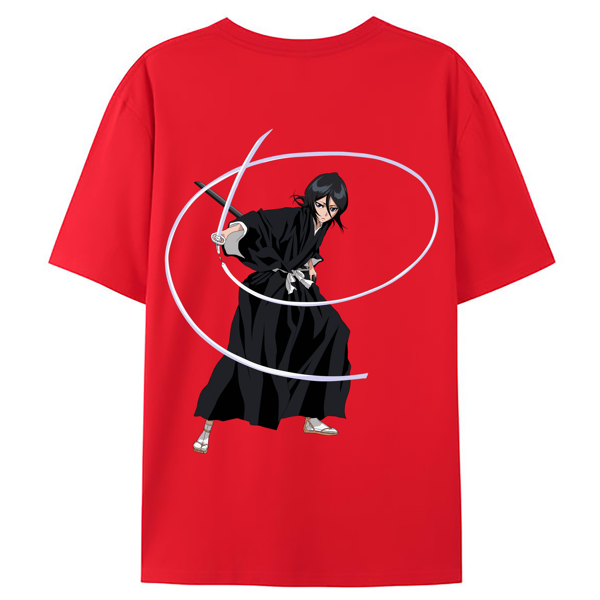 （画像用） ブリーチ 朽木ルキア BLEACH Kuchiki Rukia 綿100％ メンズ半袖Tシャツ（バックプリント） 通気性
