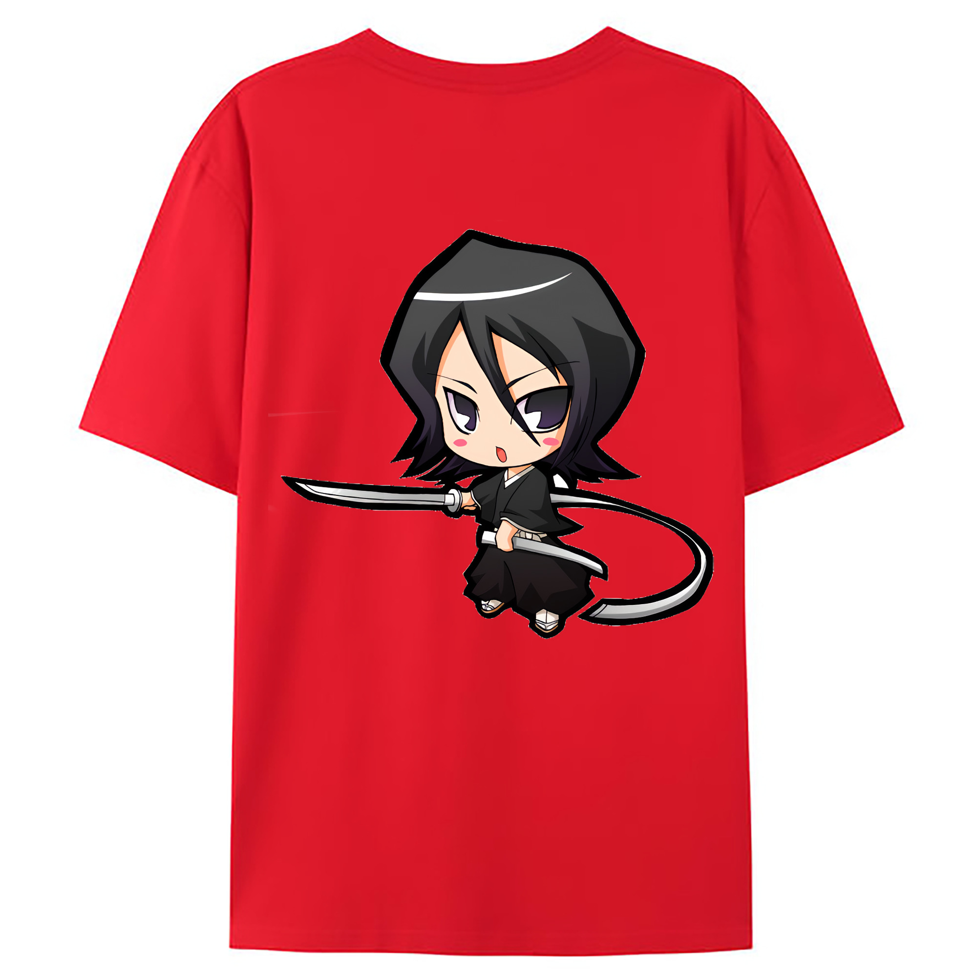 （画像用） ブリーチ 朽木ルキア BLEACH Kuchiki Rukia 綿100％ メンズ半袖Tシャツ（バックプリント） 通気性