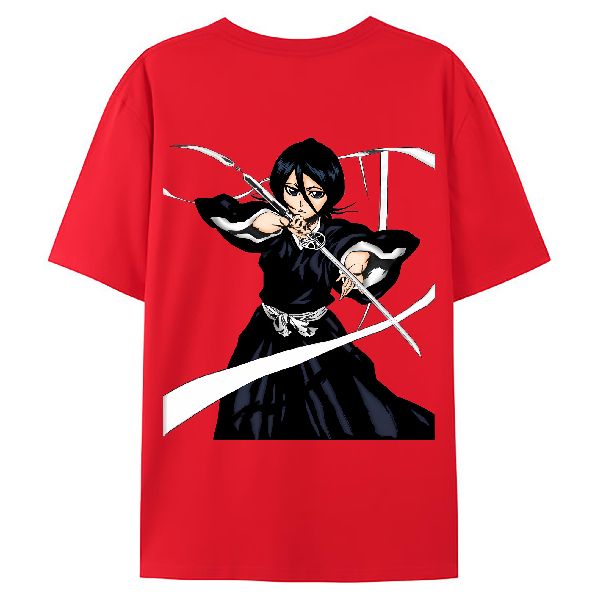 （画像用） ブリーチ 朽木ルキア BLEACH Kuchiki Rukia 綿100％ メンズ半袖Tシャツ（バックプリント） 通気性