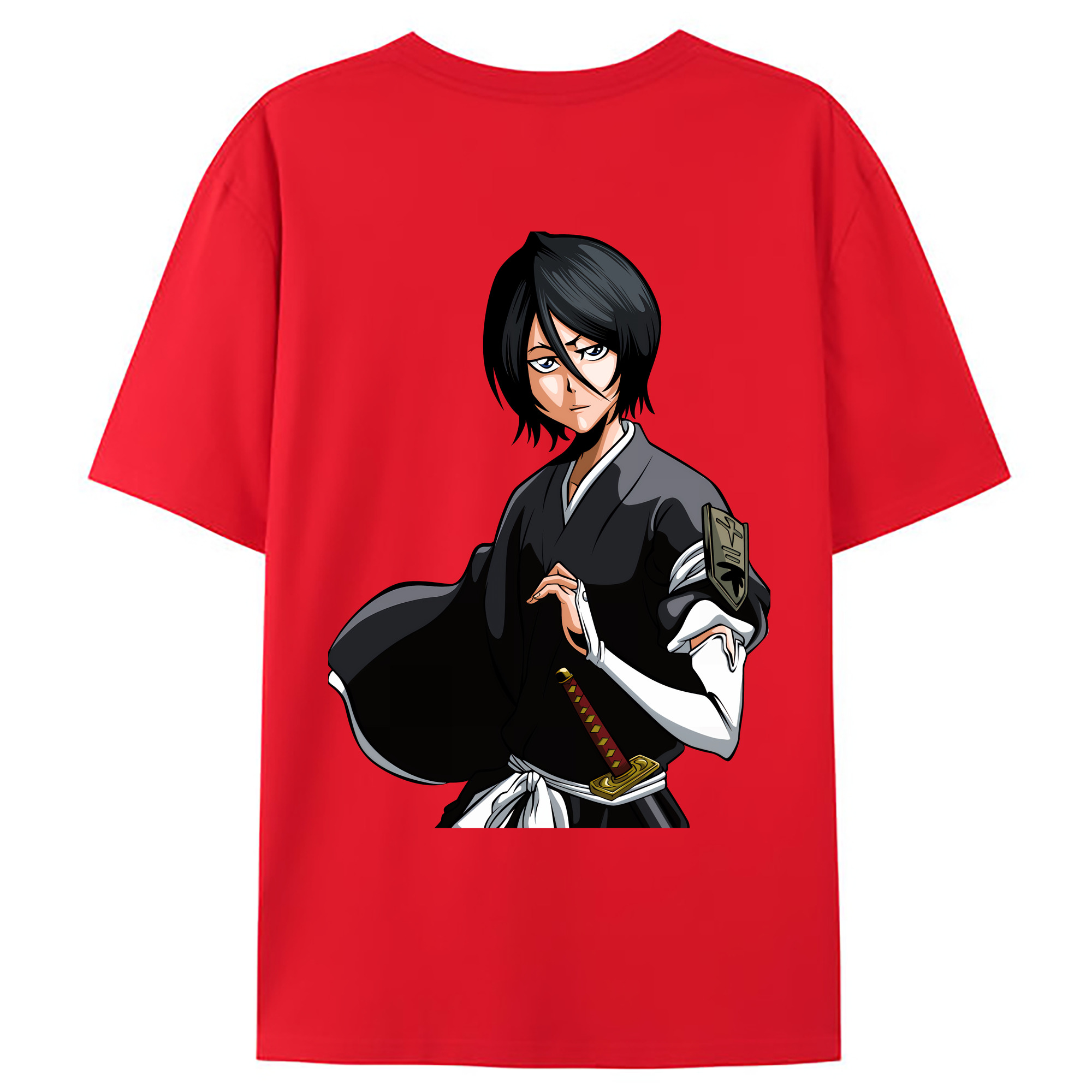 （画像用） ブリーチ 朽木ルキア BLEACH Kuchiki Rukia 綿100％ メンズ半袖Tシャツ（バックプリント） 通気性