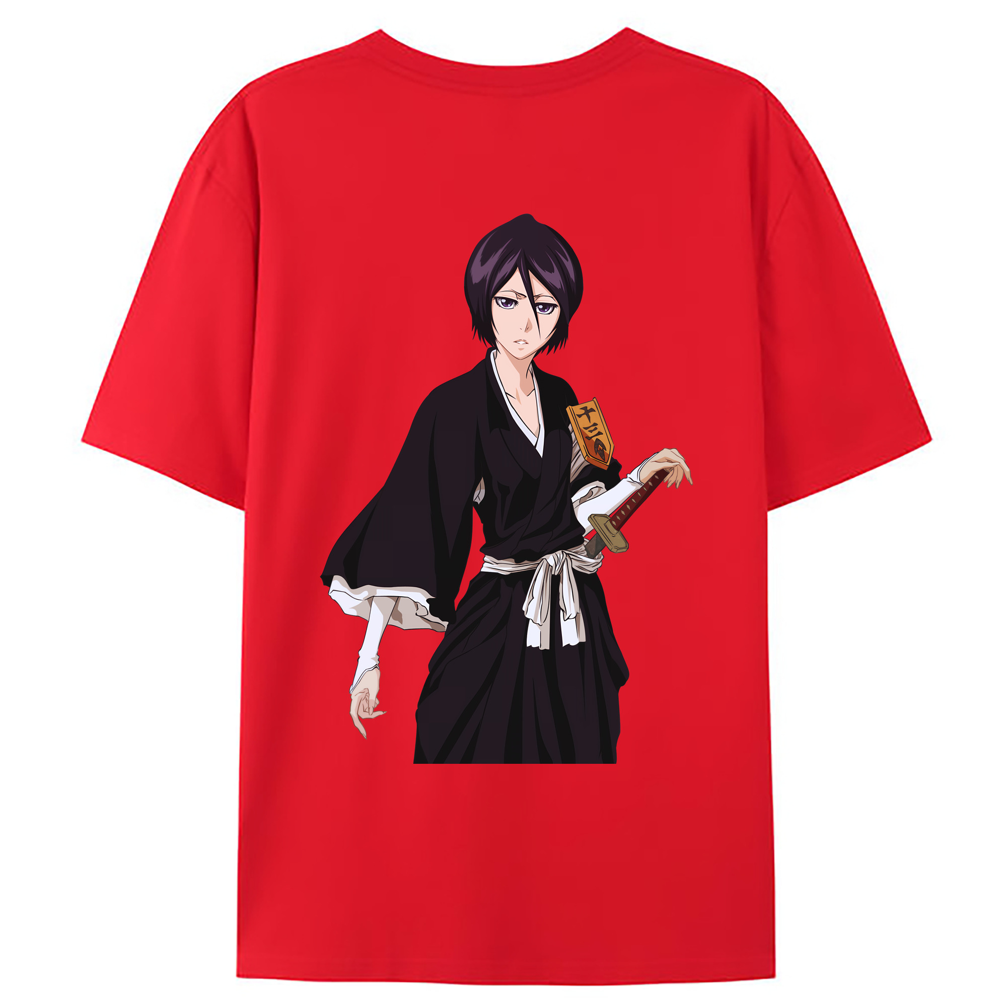 （画像用） ブリーチ 朽木ルキア BLEACH Kuchiki Rukia 綿100％ メンズ半袖Tシャツ（バックプリント） 通気性