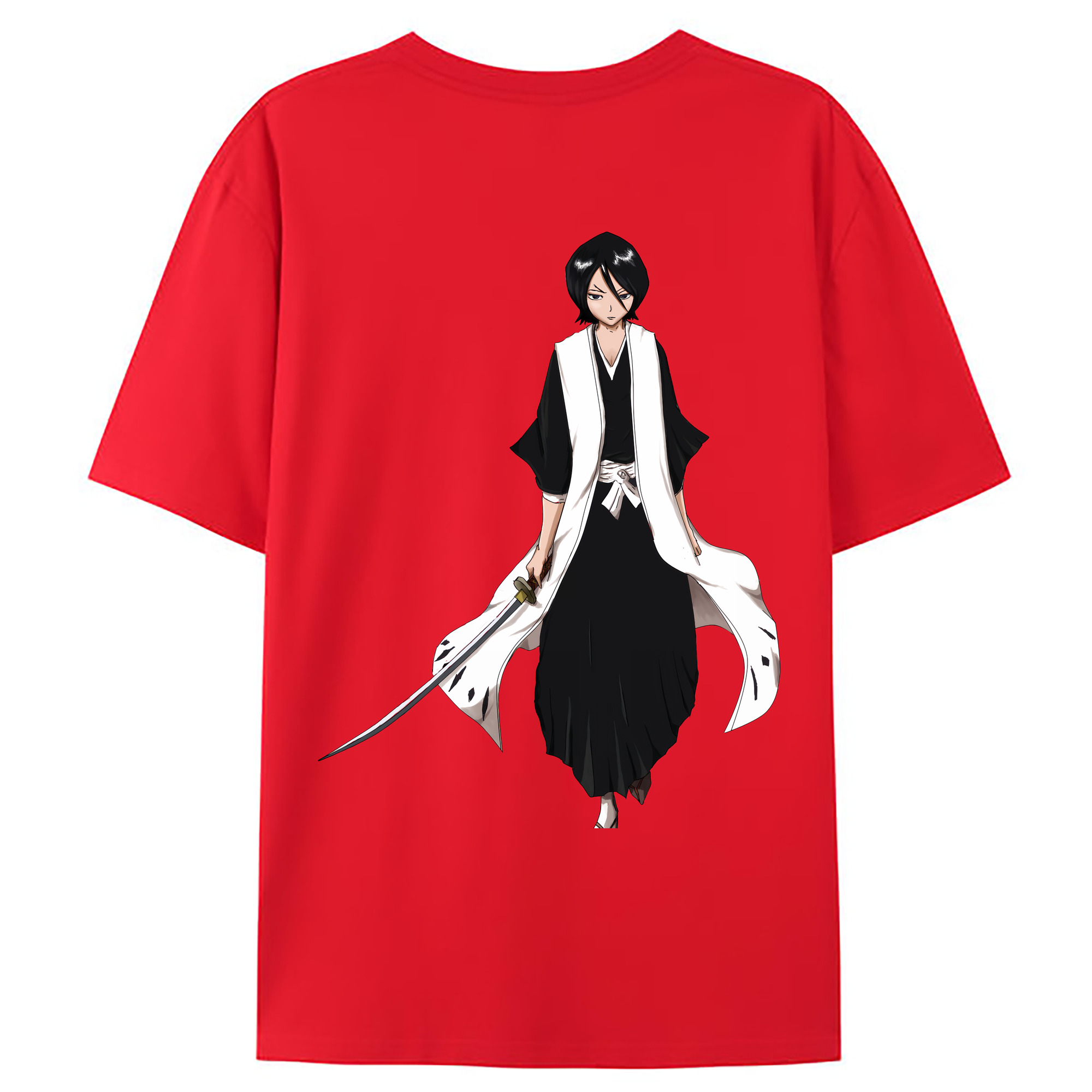 （画像用） ブリーチ 朽木ルキア BLEACH Kuchiki Rukia 綿100％ メンズ半袖Tシャツ（バックプリント） 通気性