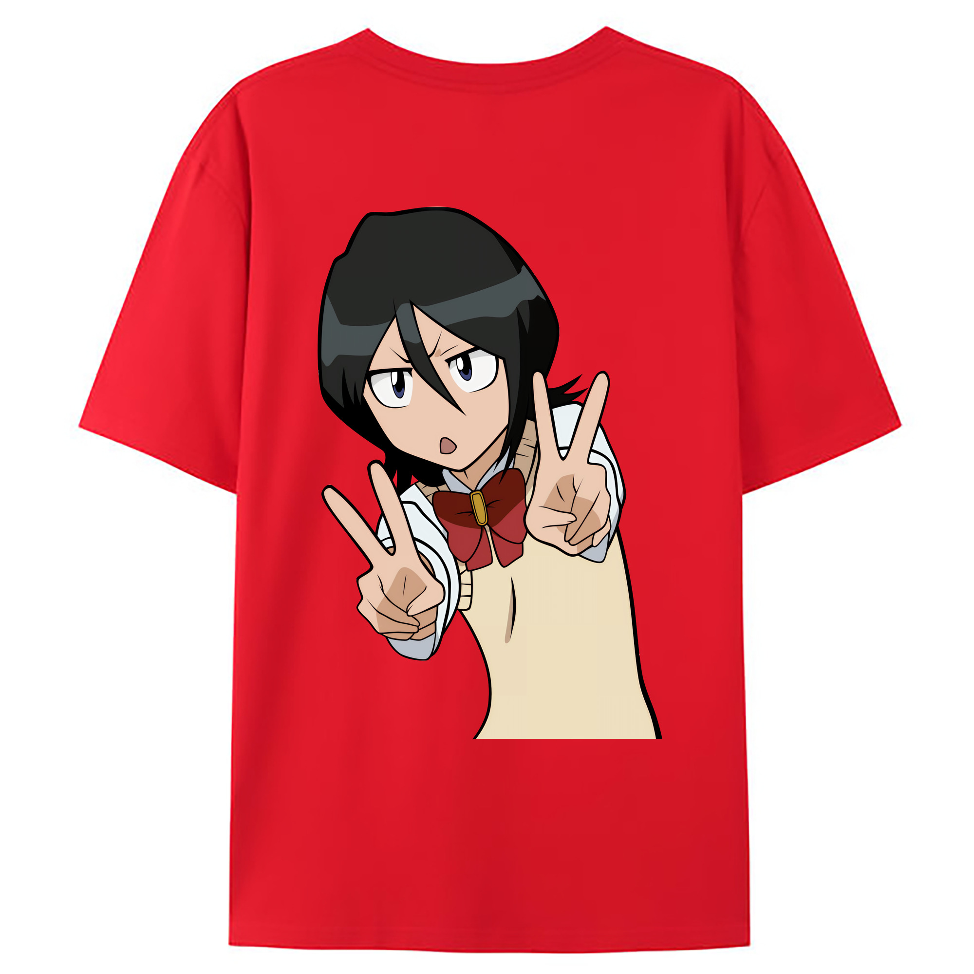 （画像用） ブリーチ 朽木ルキア BLEACH Kuchiki Rukia 綿100％ メンズ半袖Tシャツ（バックプリント） 通気性