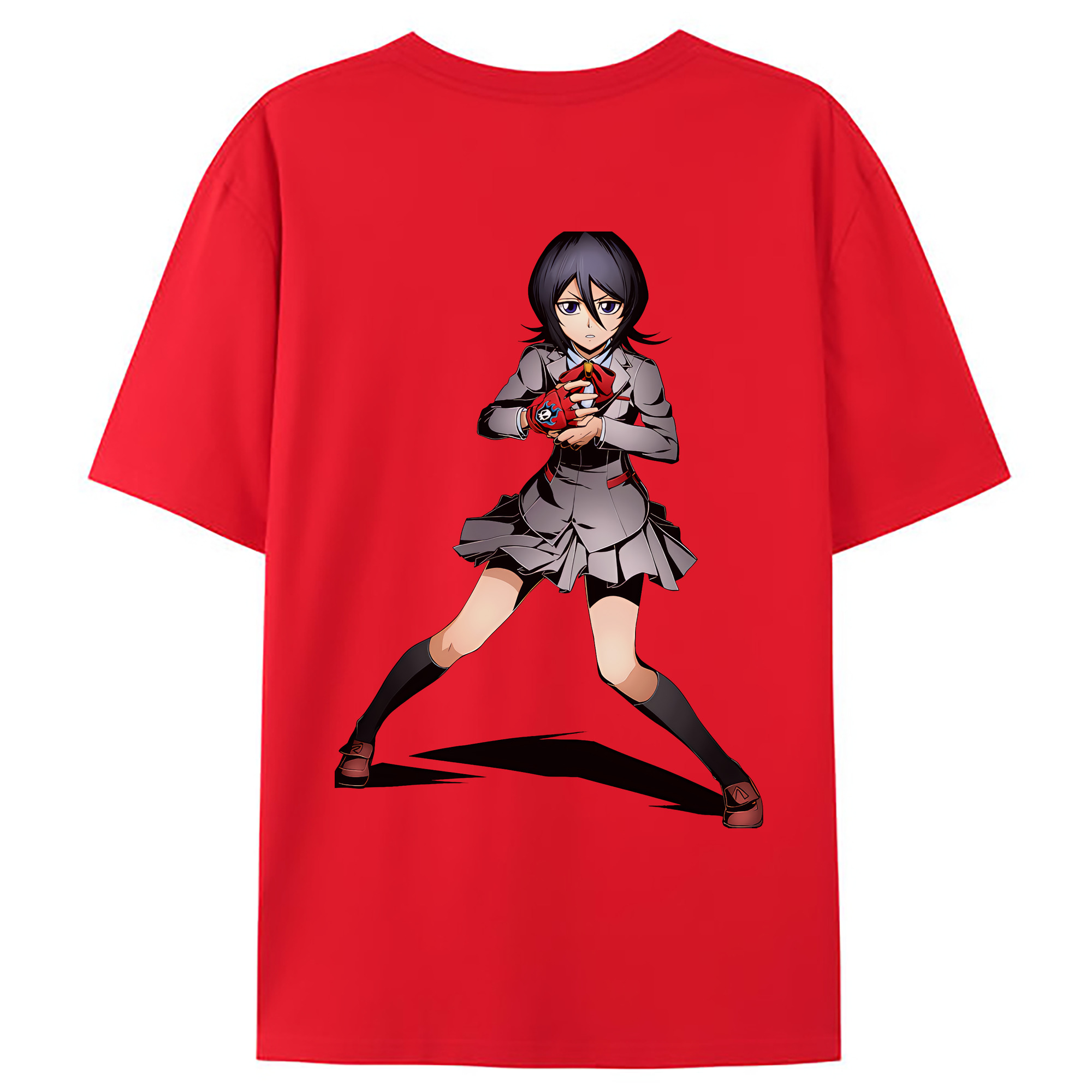 （画像用） ブリーチ 朽木ルキア BLEACH Kuchiki Rukia 綿100％ メンズ半袖Tシャツ（バックプリント） 通気性