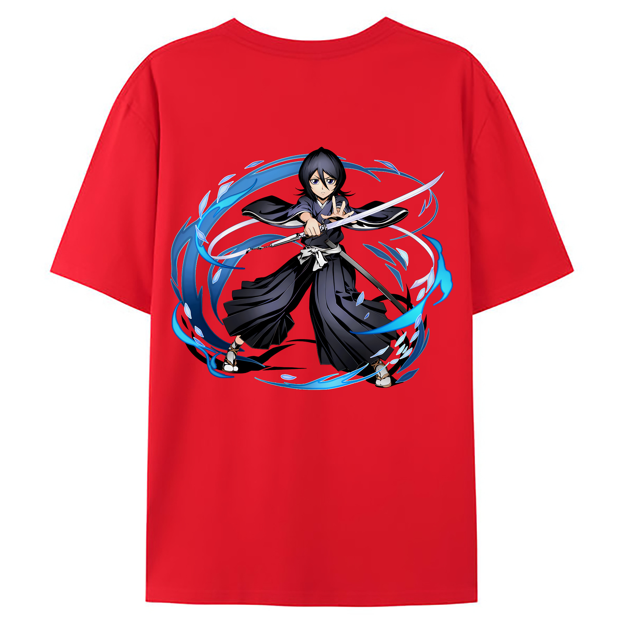 （画像用） ブリーチ 朽木ルキア BLEACH Kuchiki Rukia 綿100％ メンズ半袖Tシャツ（バックプリント） 通気性