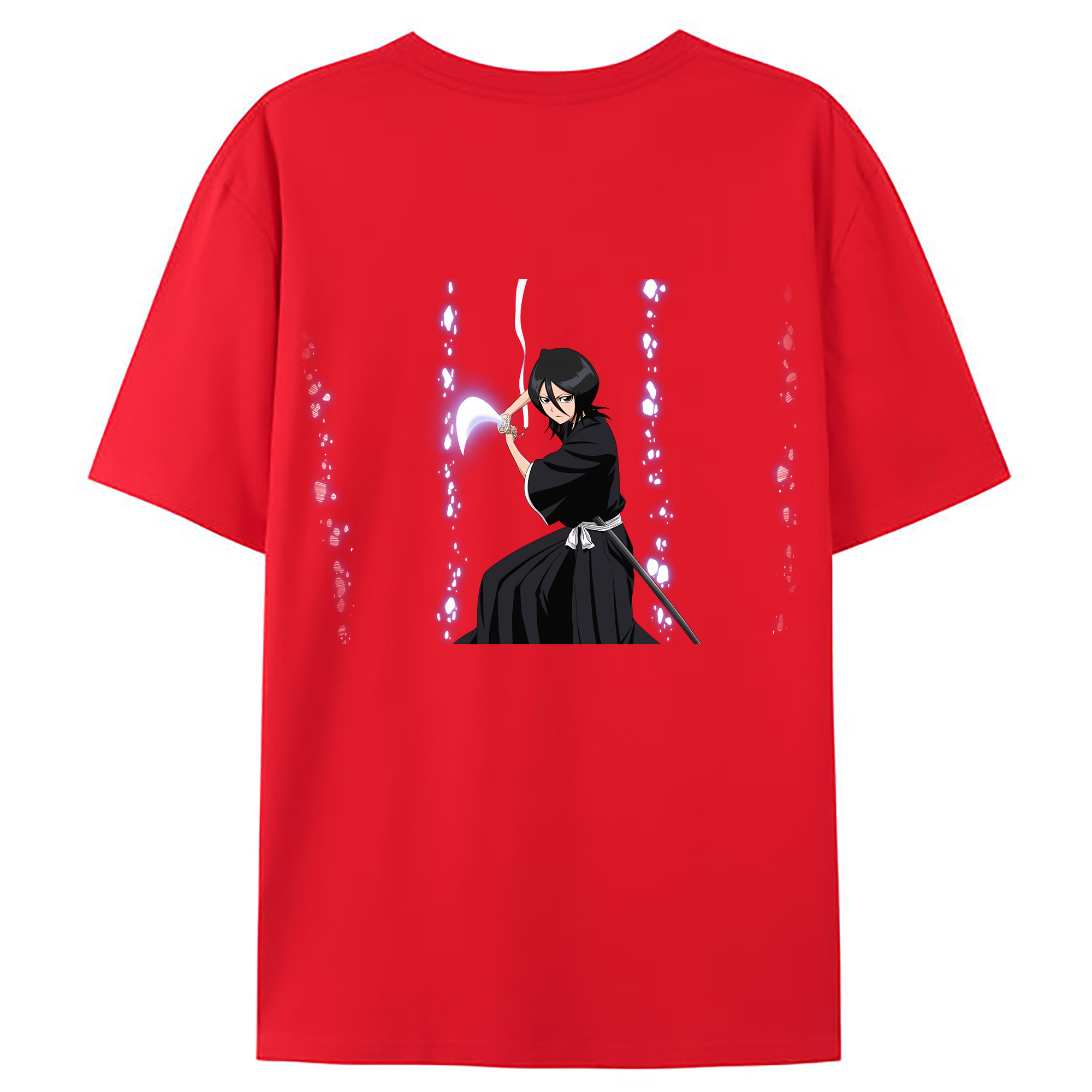 （画像用） ブリーチ 朽木ルキア BLEACH Kuchiki Rukia 綿100％ メンズ半袖Tシャツ（バックプリント） 通気性