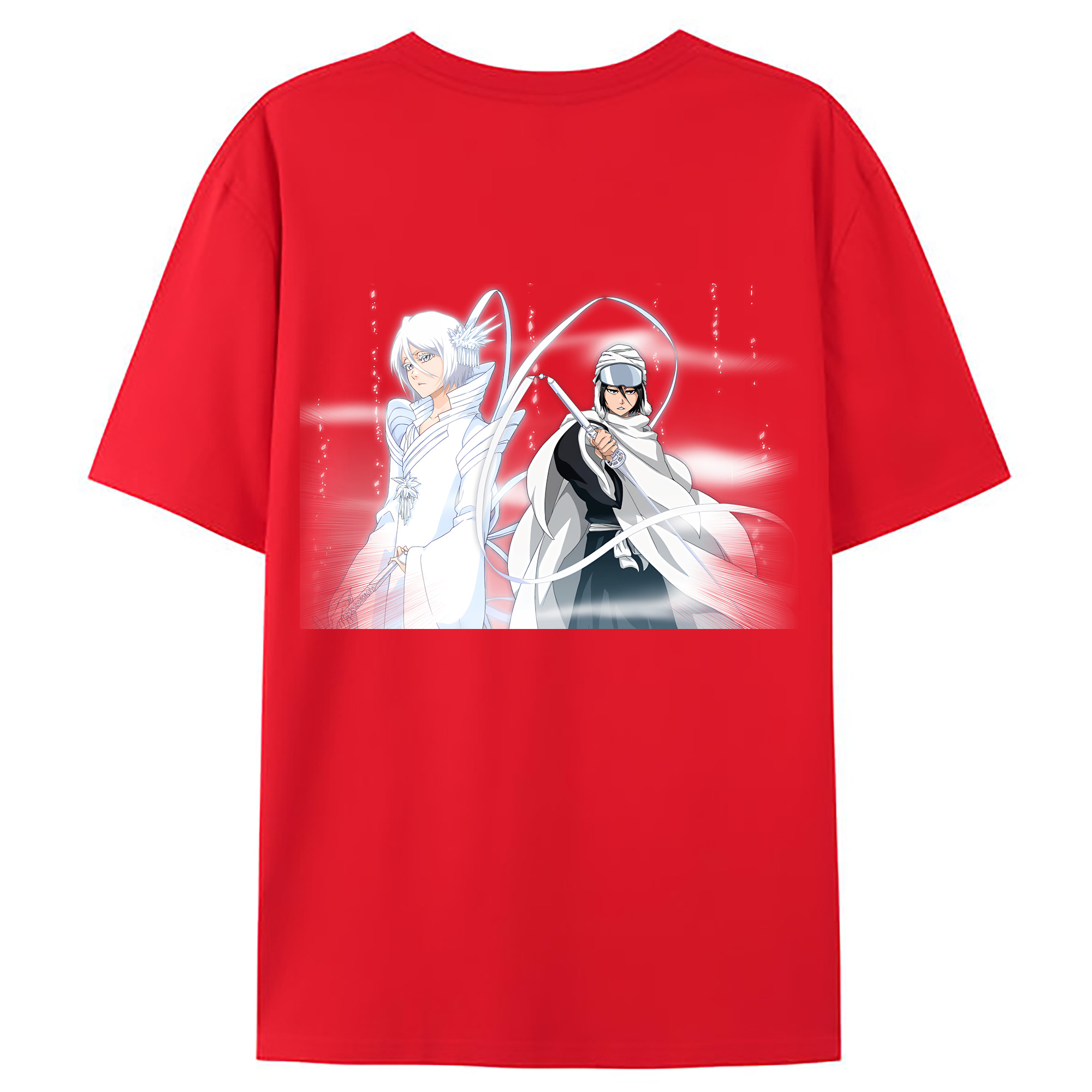 （画像用） ブリーチ 朽木ルキア BLEACH Kuchiki Rukia 綿100％ メンズ半袖Tシャツ（バックプリント） 通気性