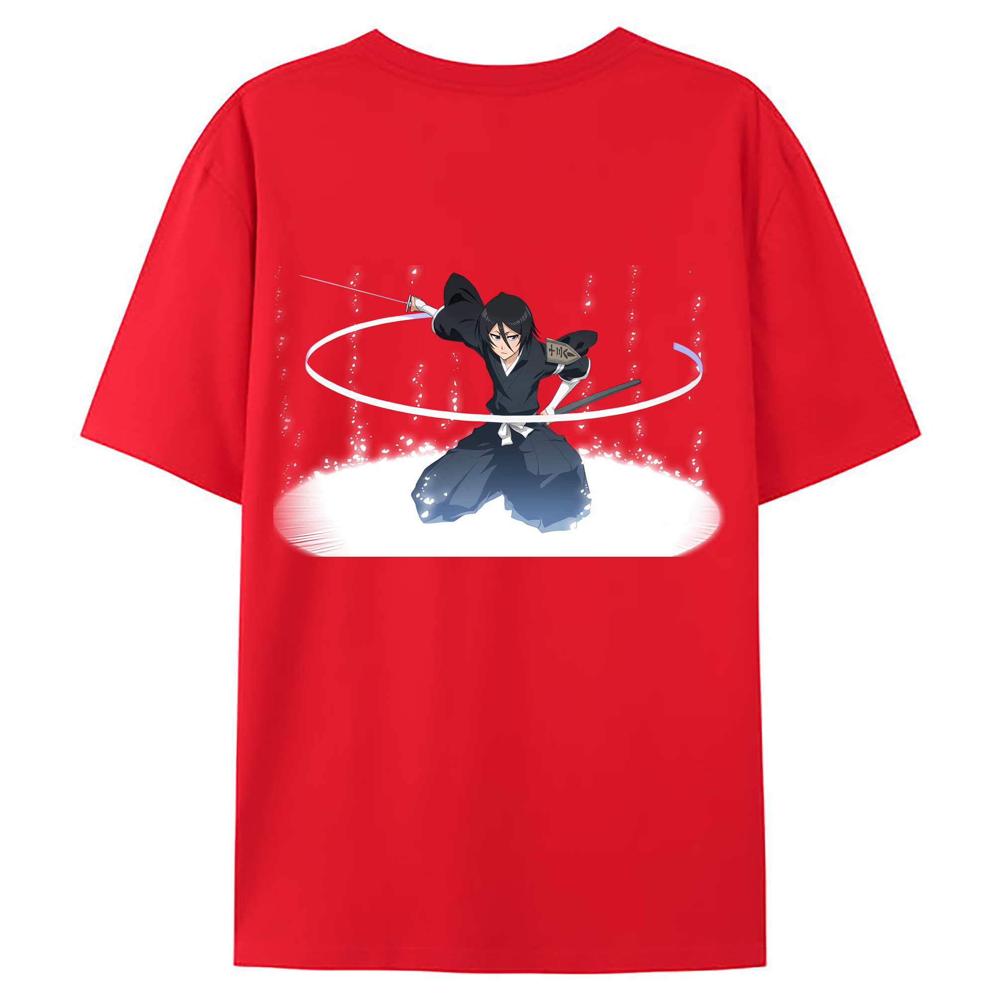 （画像用） ブリーチ 朽木ルキア BLEACH Kuchiki Rukia 綿100％ メンズ半袖Tシャツ（バックプリント） 通気性