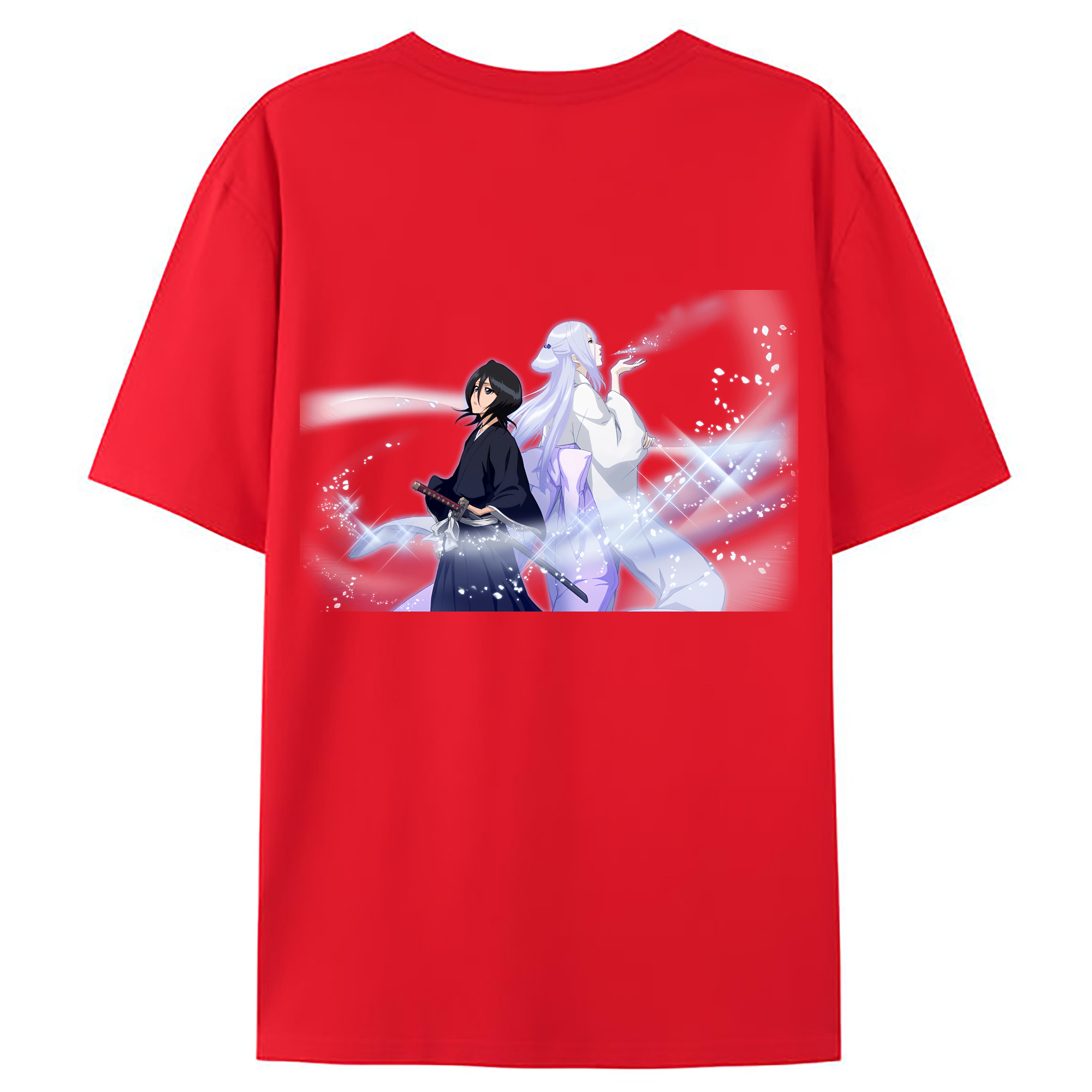 （画像用） ブリーチ 朽木ルキア BLEACH Kuchiki Rukia 綿100％ メンズ半袖Tシャツ（バックプリント） 通気性