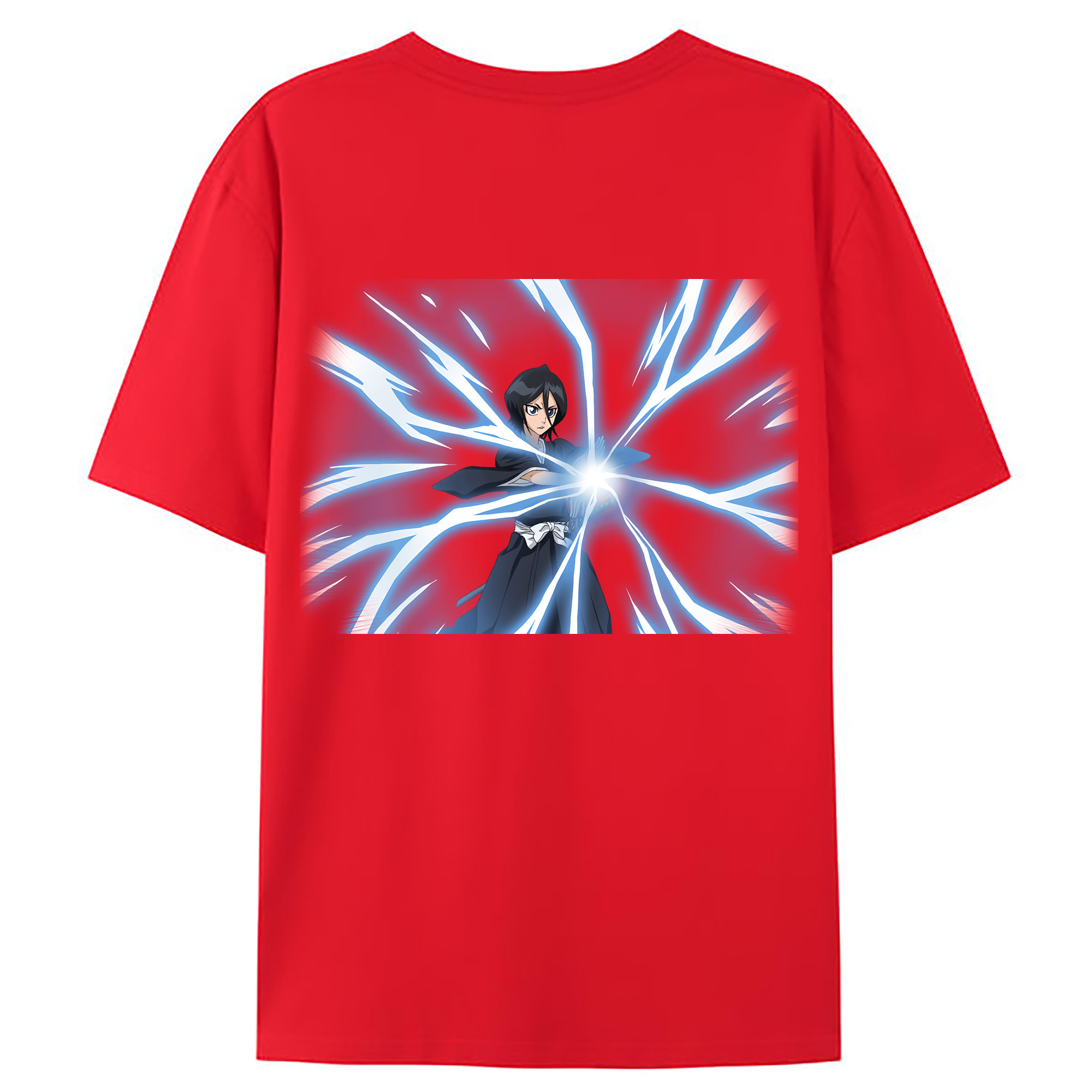 （画像用） ブリーチ 朽木ルキア BLEACH Kuchiki Rukia 綿100％ メンズ半袖Tシャツ（バックプリント） 通気性