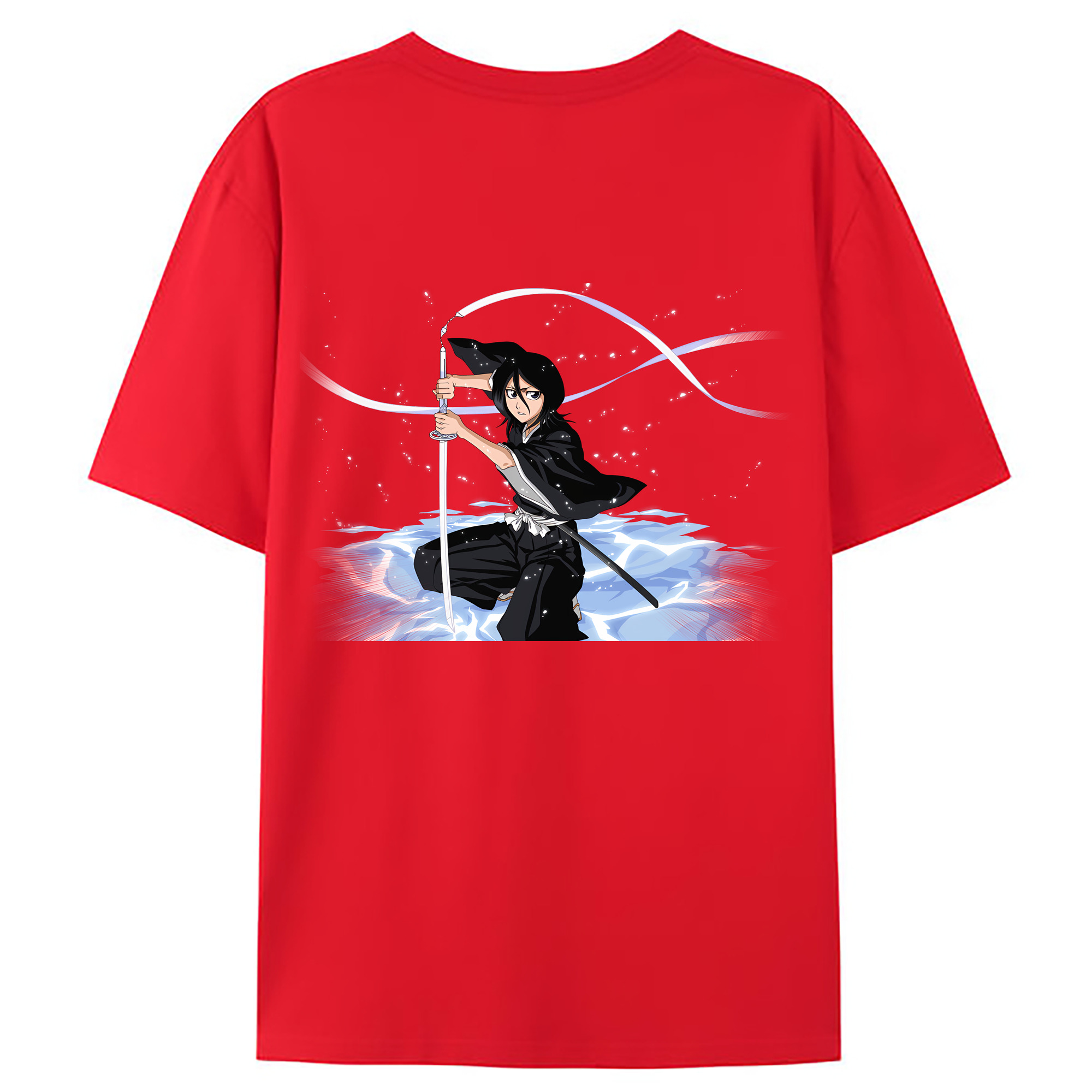 （画像用） ブリーチ 朽木ルキア BLEACH Kuchiki Rukia 綿100％ メンズ半袖Tシャツ（バックプリント） 通気性