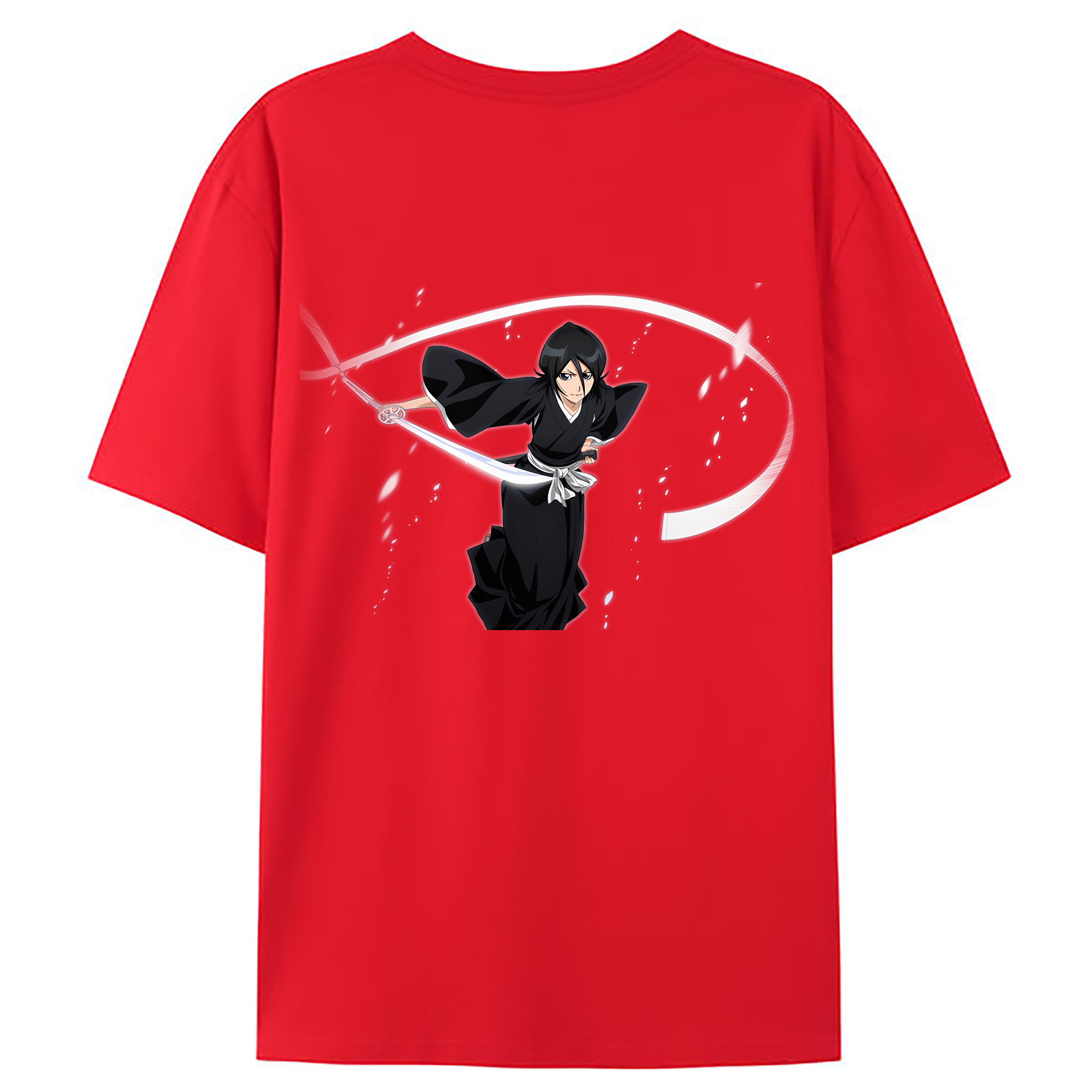（画像用） ブリーチ 朽木ルキア BLEACH Kuchiki Rukia 綿100％ メンズ半袖Tシャツ（バックプリント） 通気性