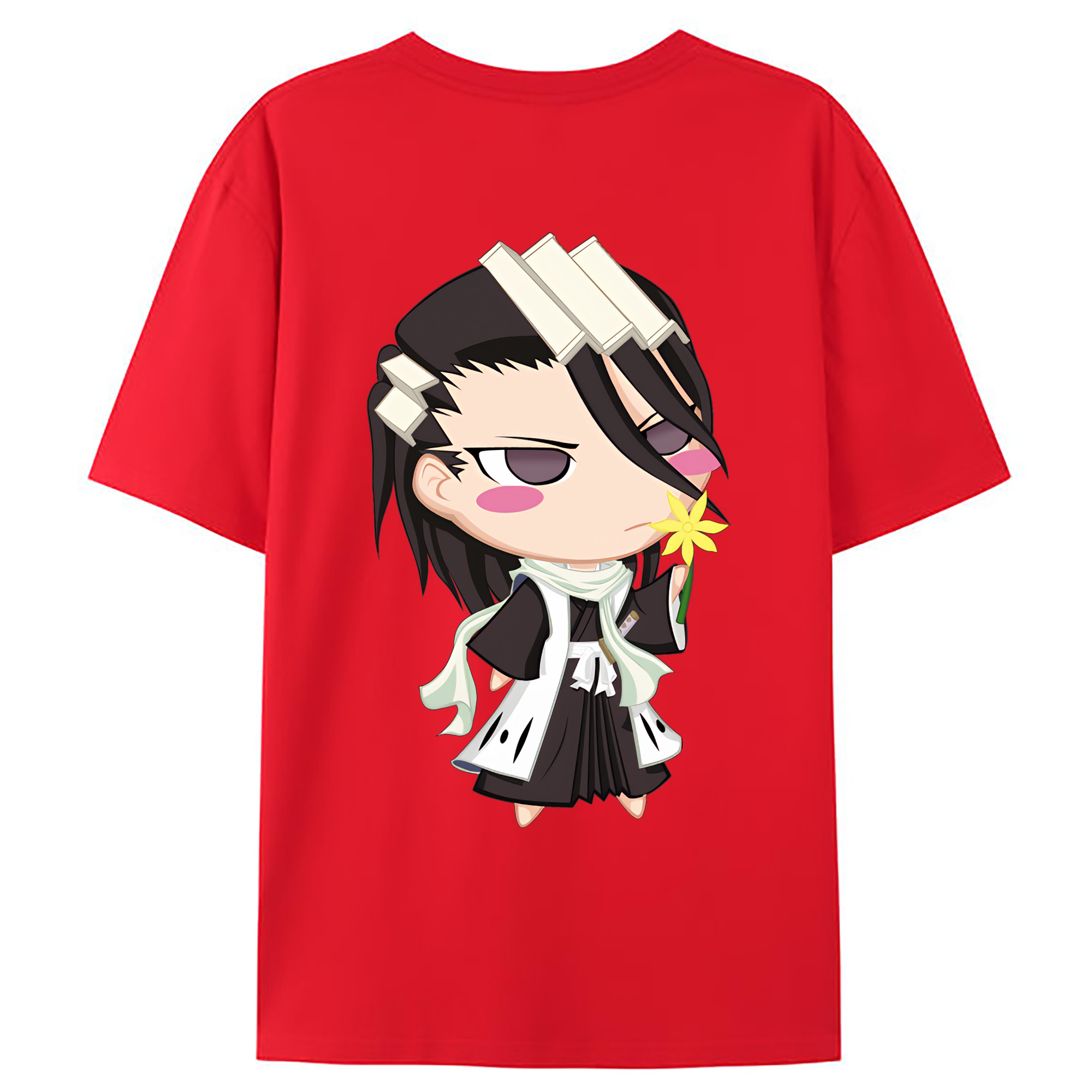 （画像用） ブリーチ くちき びゃくや BLEACH Kuchiki Byakuya 綿100％ メンズ半袖Tシャツ（バックプリント） 通気性
