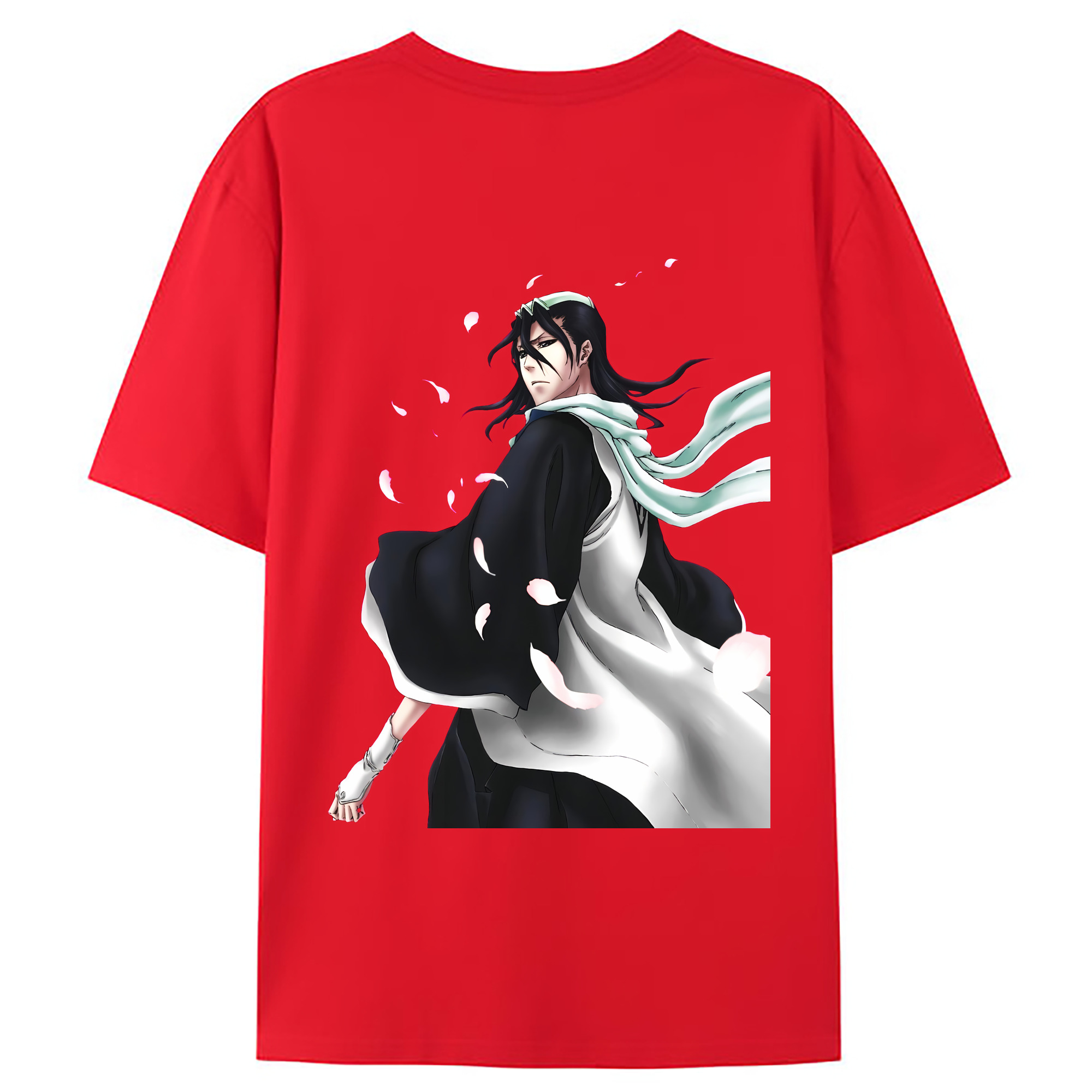 （画像用） ブリーチ くちき びゃくや BLEACH Kuchiki Byakuya 綿100％ メンズ半袖Tシャツ（バックプリント） 通気性