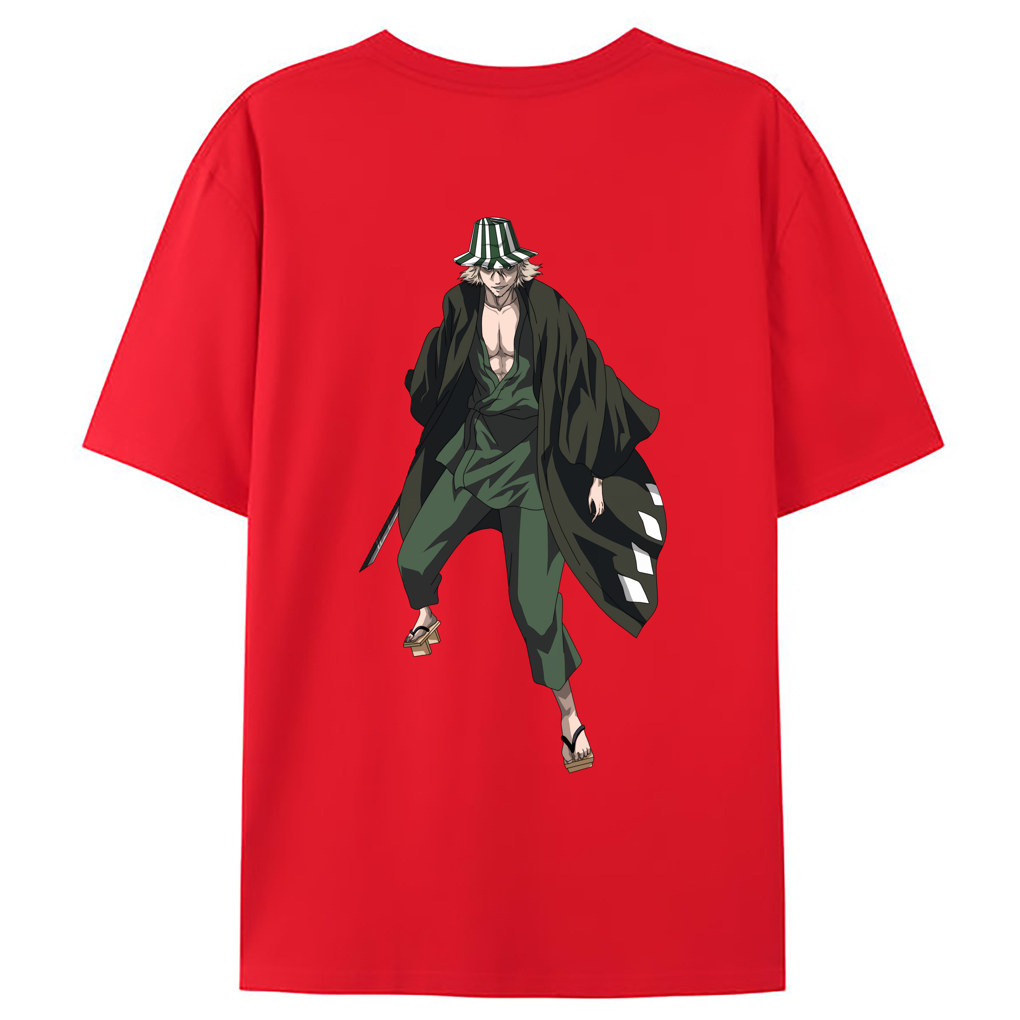 （画像用） "ブリーチ 浦原 喜助（うらはら きすけ） BLEACH Urahara Kisuke " 綿100％ メンズ半袖Tシャツ（バックプリント） 通気性