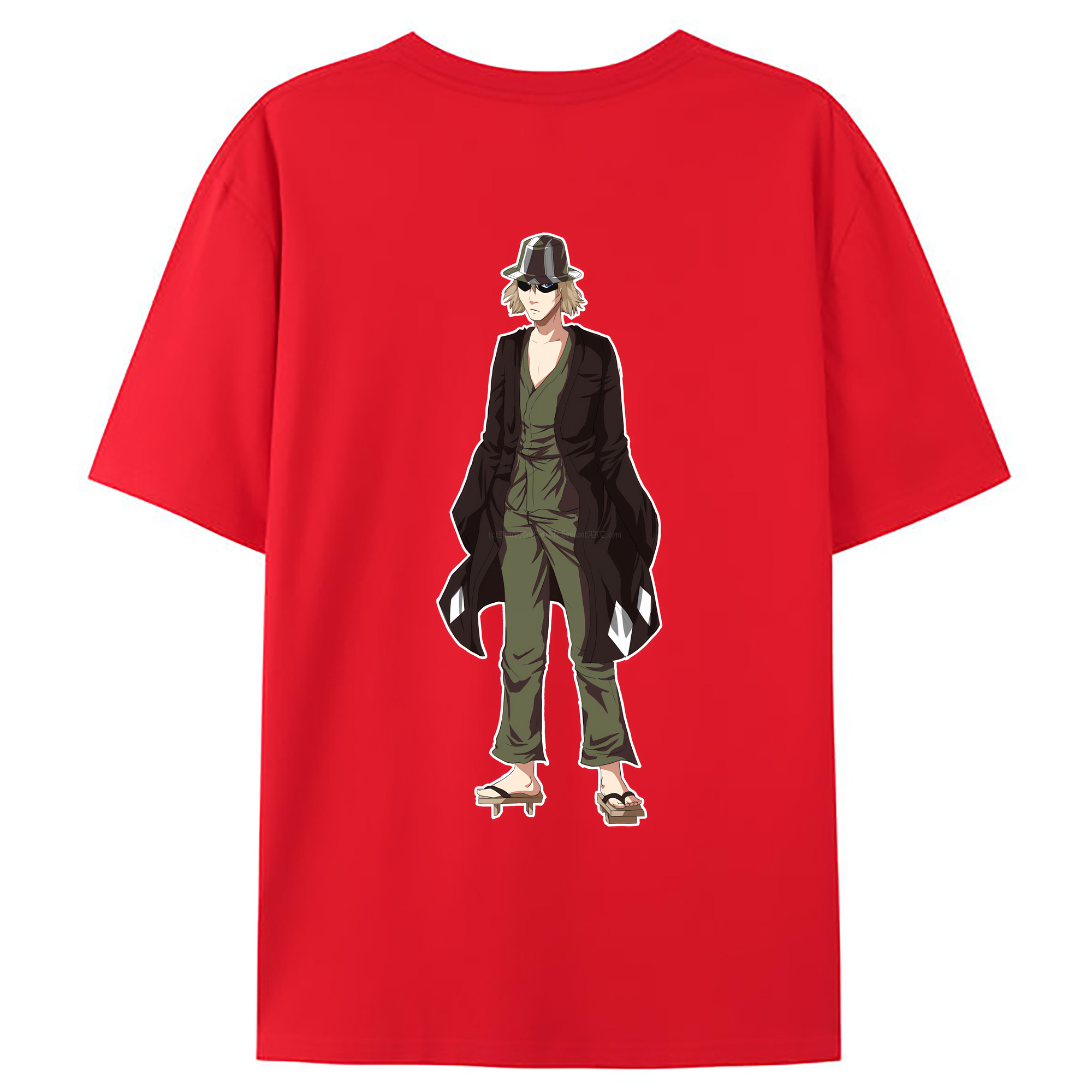 （画像用） "ブリーチ 浦原 喜助（うらはら きすけ） BLEACH Urahara Kisuke " 綿100％ メンズ半袖Tシャツ（バックプリント） 通気性