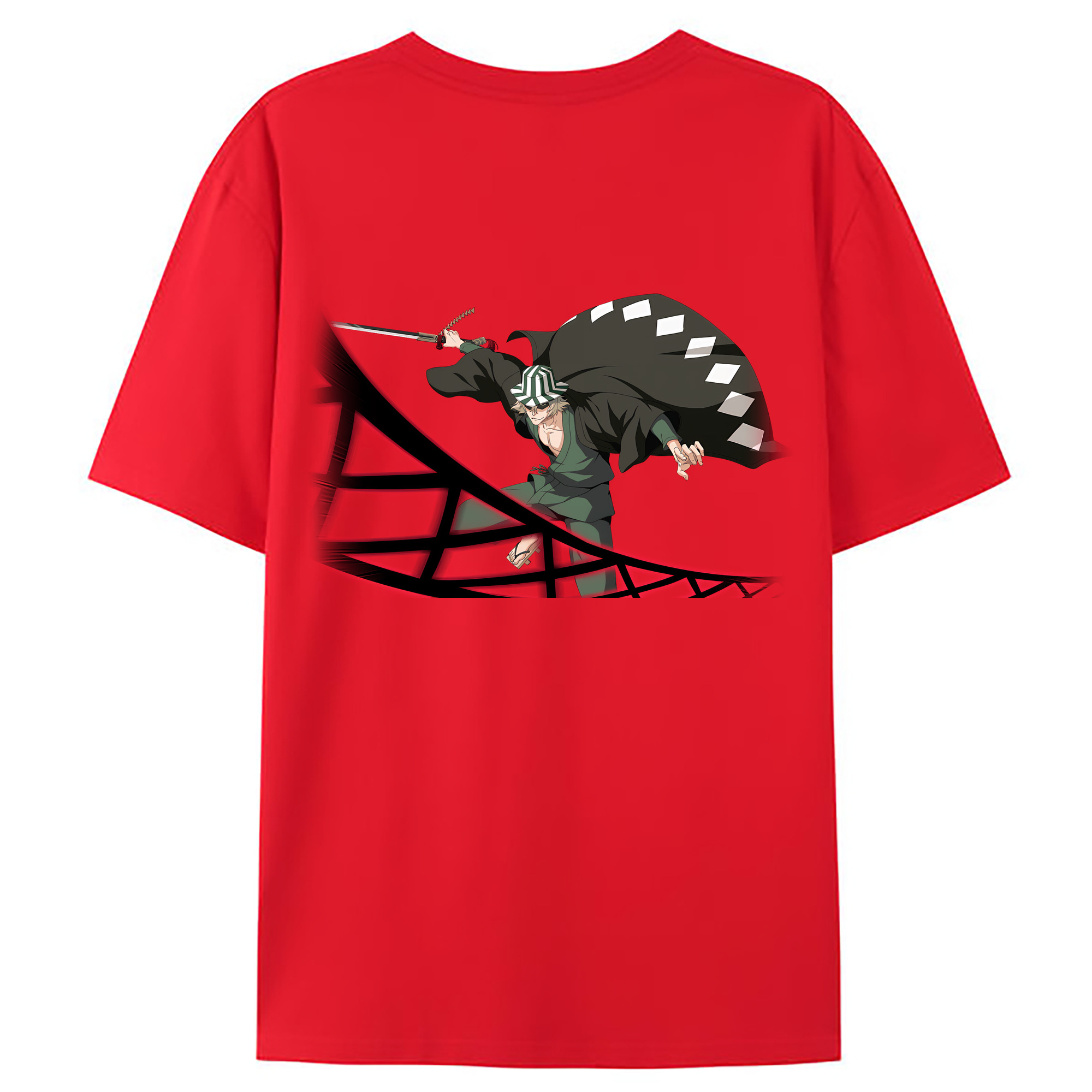 （画像用） "ブリーチ 浦原 喜助（うらはら きすけ） BLEACH Urahara Kisuke " 綿100％ メンズ半袖Tシャツ（バックプリント） 通気性