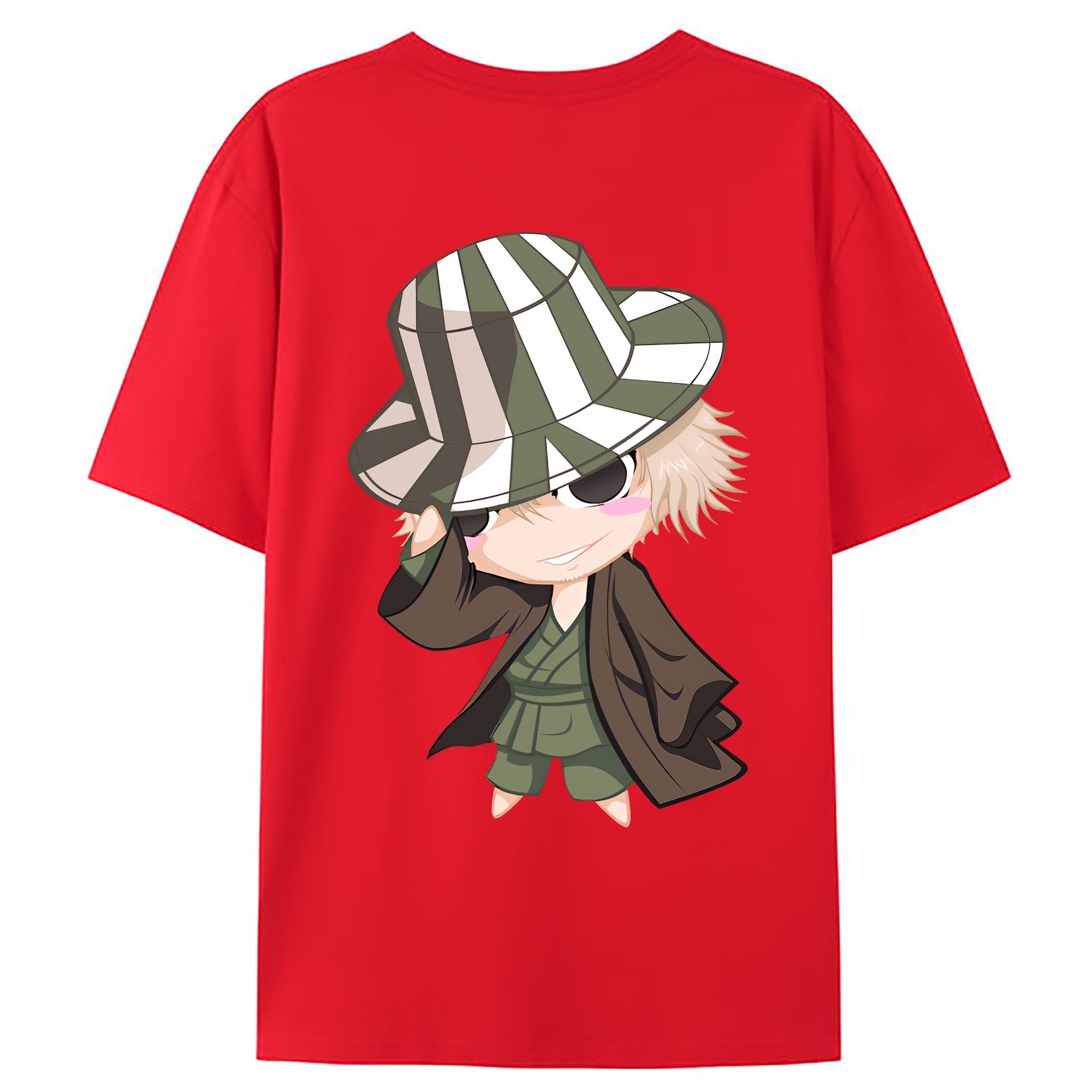 （画像用） "ブリーチ 浦原 喜助（うらはら きすけ） BLEACH Urahara Kisuke " 綿100％ メンズ半袖Tシャツ（バックプリント） 通気性