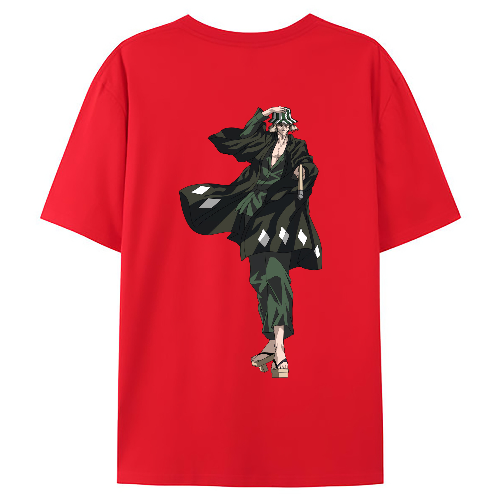 （画像用） "ブリーチ 浦原 喜助（うらはら きすけ） BLEACH Urahara Kisuke " 綿100％ メンズ半袖Tシャツ（バックプリント） 通気性
