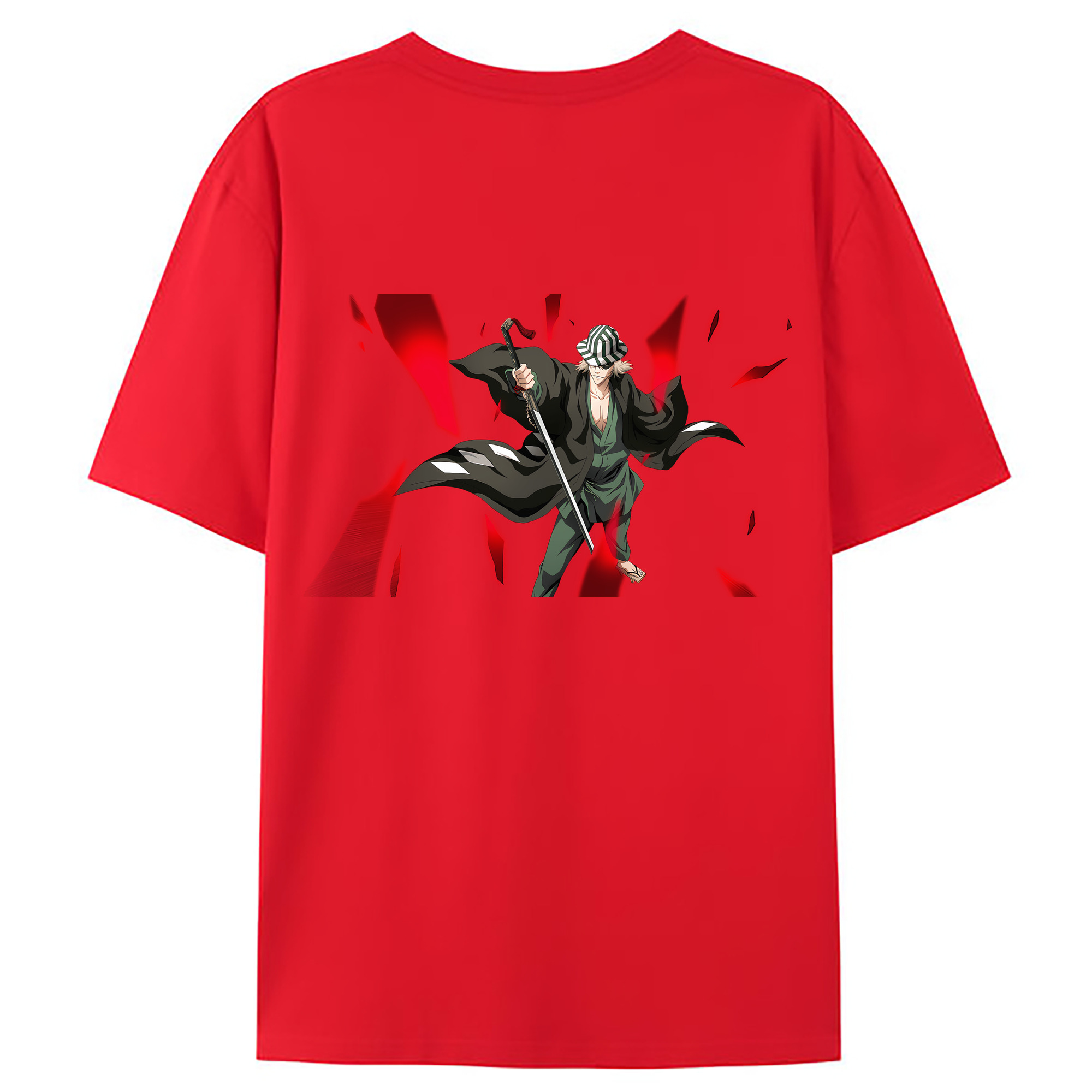 （画像用） "ブリーチ 浦原 喜助（うらはら きすけ） BLEACH Urahara Kisuke " 綿100％ メンズ半袖Tシャツ（バックプリント） 通気性